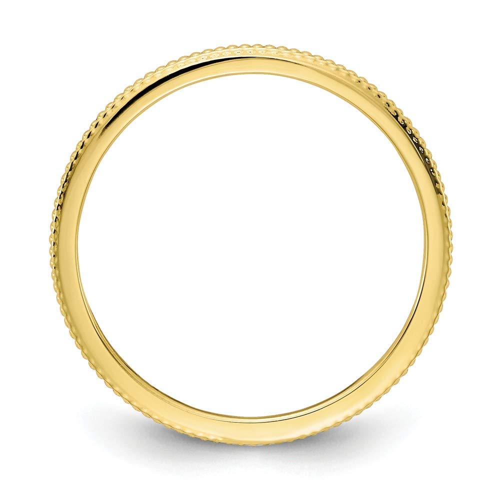 10K Yellow Gold, White Gold or Rose Gold 1.2mm Bead Stackable Wedding Band Ring - Jewelry for Women, Thin Comfort Fit Wedding Band, Anniversary Gift, Perfect for Everyday Wear & Special Occasions