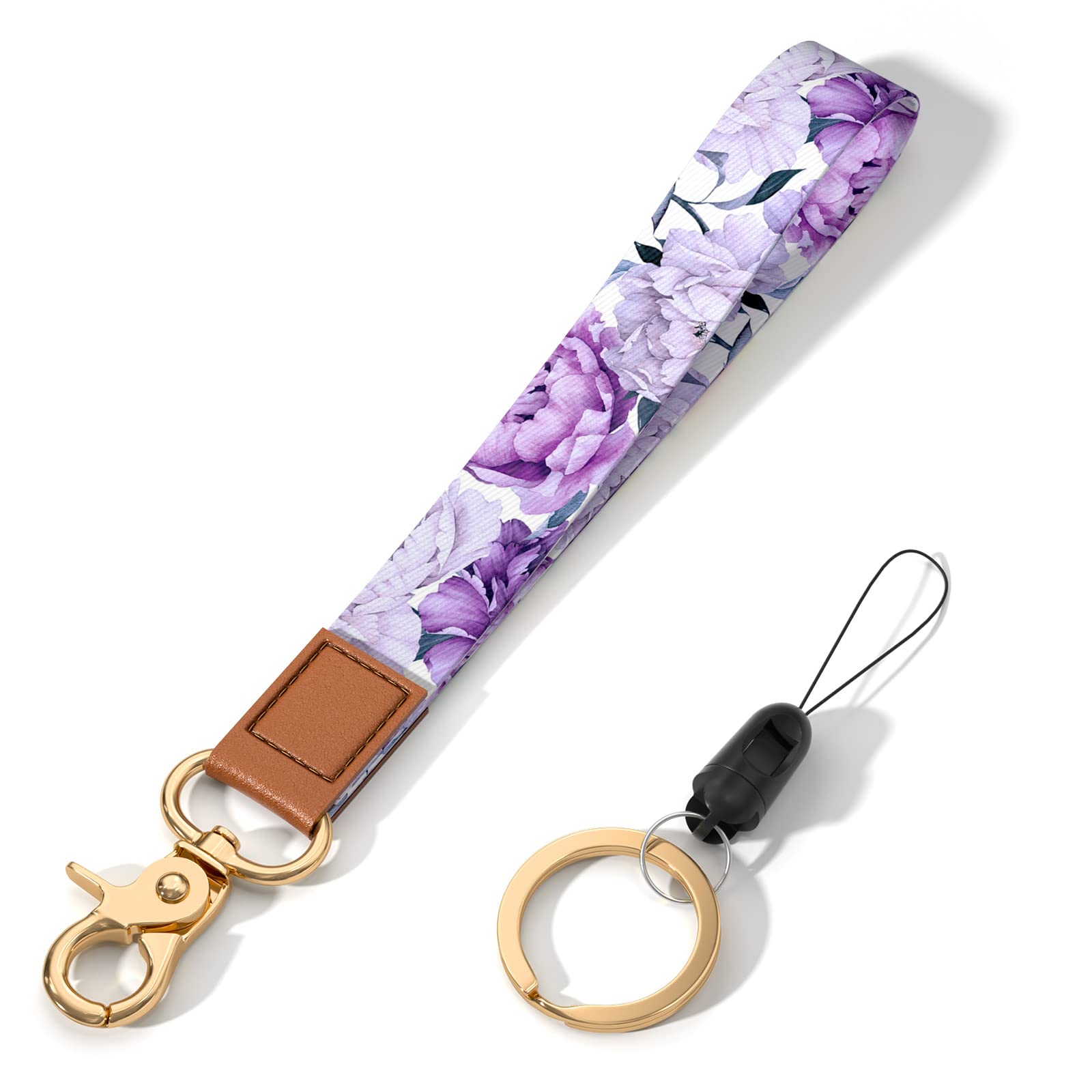 Cute Wrist Lanyard Keychain for Women & Men - Adjustable Wristlet Strap Holder for Car Keys, ID Badges, Cards, Wallet & Phone - Perfect for Work, Travel, Gym & Outdoor Activities
