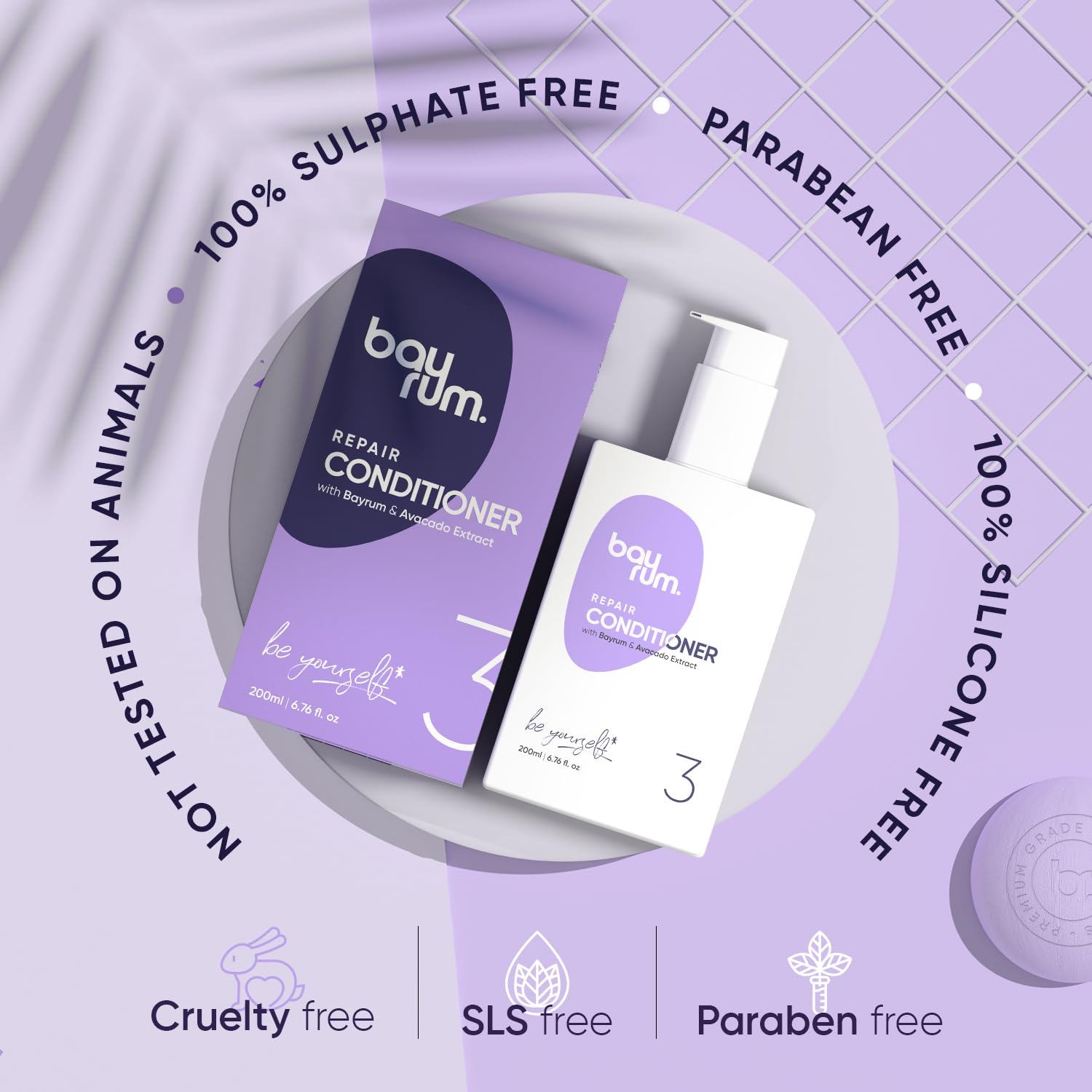 Bayrum Thick Hair Conditioner for Dry & Damaged Hair - Repair & Nourish Frizzy Hair for Men & Women | Shine Fix & Hair Growth Support with Absolute Repair Formula | 200ml | Perfect for Daily Use & Salon-Quality Results at Home