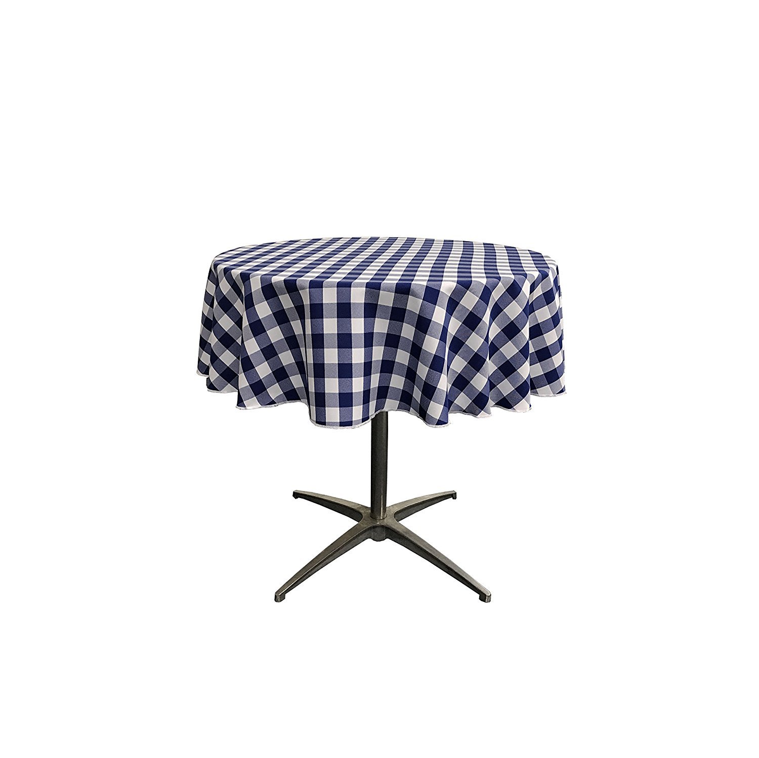 Checkered Round Polyester Tablecloth 58