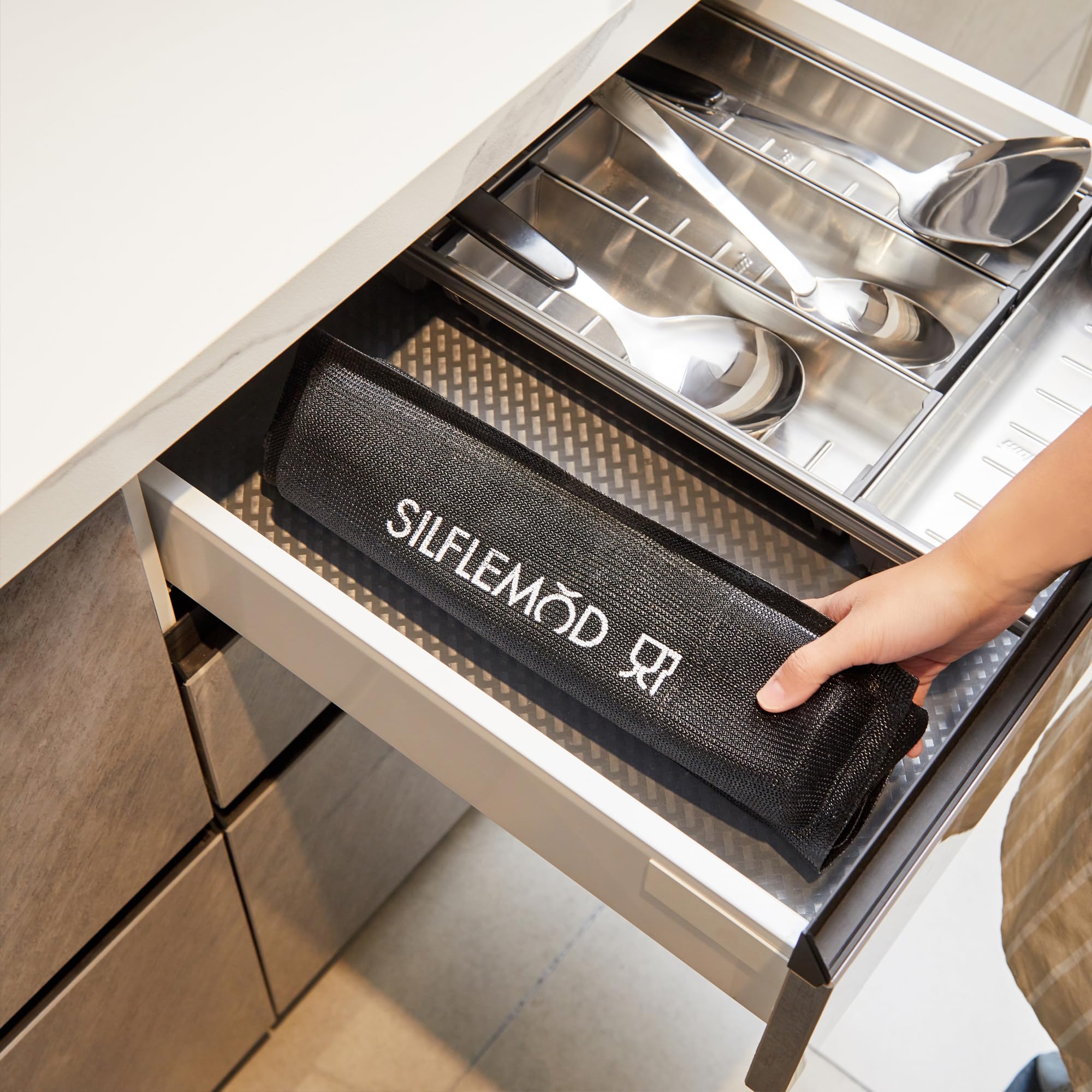 SIFLEMOD Silicone Baguette Mold - Non-Stick French Bread Flexi Mesh Pan, Perforated Sandwich Baking Liners, Silicone Bread Baking Forms (5 Loaf, Black) | Perfect for Home Baking, Artisan Bread Making, and Professional Kitchen Use
