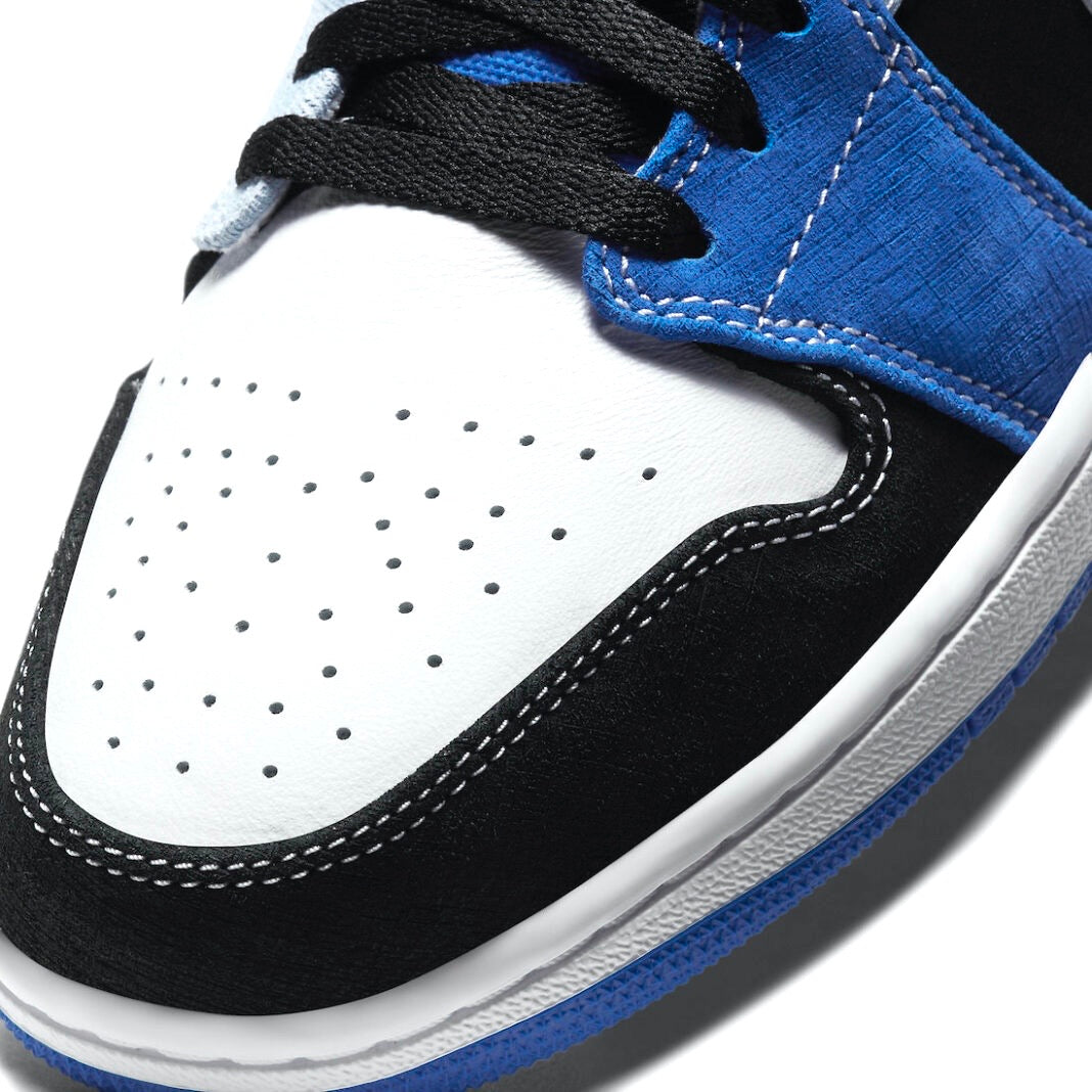 Air Jordan 1 Low Sneakers - Racer Blue, Black, Light Blue & White Colorway - Men's Basketball Shoes for Casual Wear & Street Style