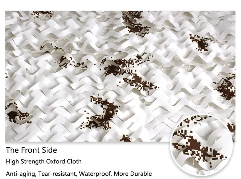 Military Camouflage Netting - White Digital Snow Camo Net, Oxford Fabric Camouflage Cover for Hunting, Shooting, Camping & Outdoor Activities - Sunshade, Blind, Party Decoration & Military Surplus Bulk Roll