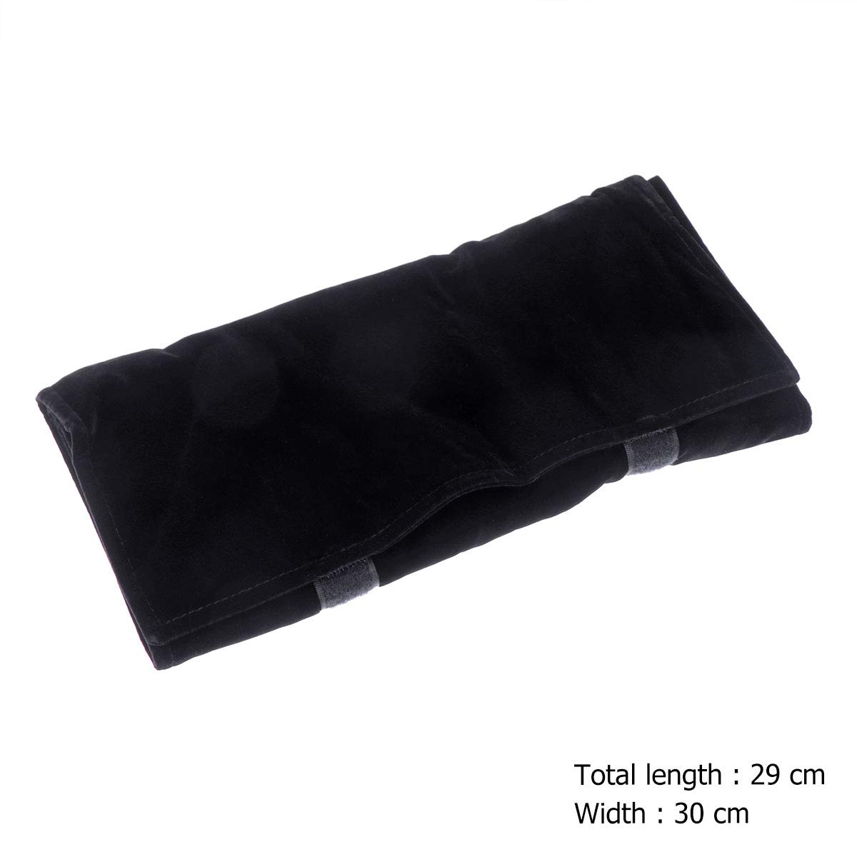 Cabilock Roll-Up Jewelry Organizer Pouch - Travel Jewelry Storage for Bracelets, Necklaces, Earrings & Makeup Brushes | Compact Black Choker Style Handbag Accessory for Women | Perfect for Travel, Home Organization & Gift Giving