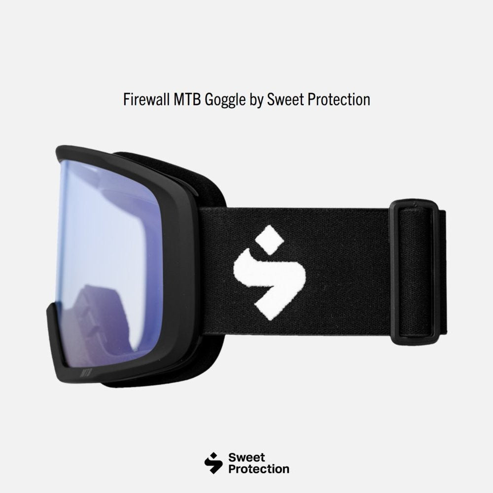 Firewall MTB Goggles Matte Black Frame with Clear Lens - Durable Mountain Bike Goggles for Trail Riding & Downhill Cycling