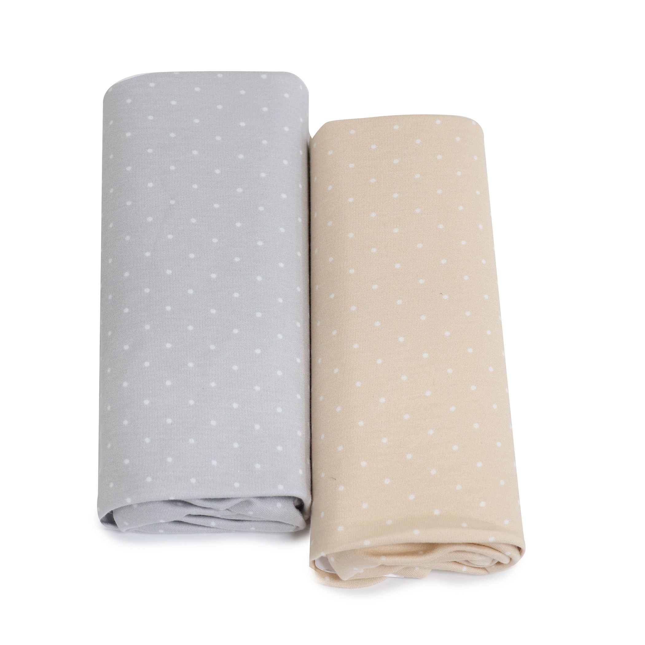 Waterproof Change Pad Covers 2-Pack, Grey & Taupe - Soft & Absorbent for Baby Diaper Changing, Nursery & Travel Use