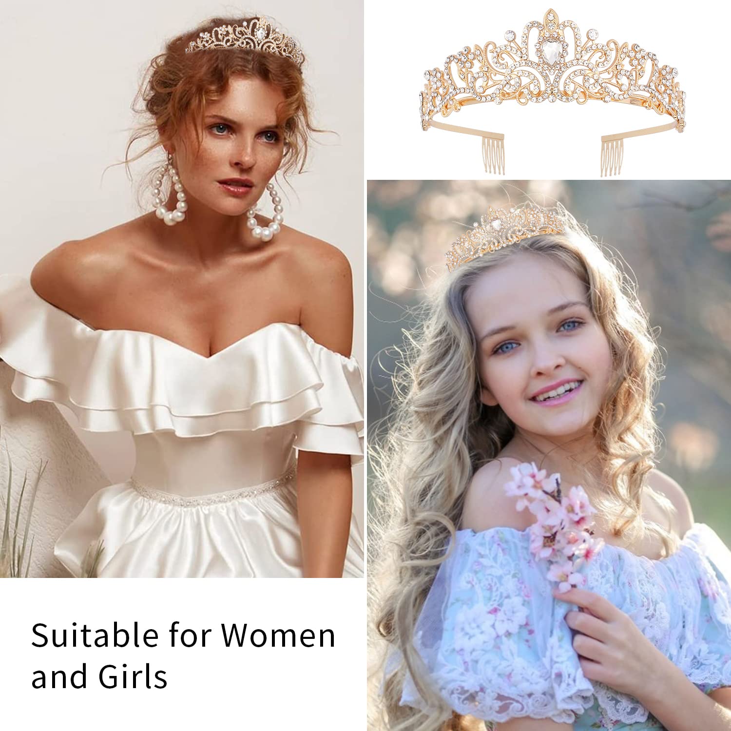 Gold Sweet 16 Birthday Tiara & Sash Set - Elegant 16th Birthday Crown for Women & Girls - Perfect Sweet 16 Party Decorations & Gifts - Great for Birthday Celebrations, Quinceañeras, and Special Milestone Events