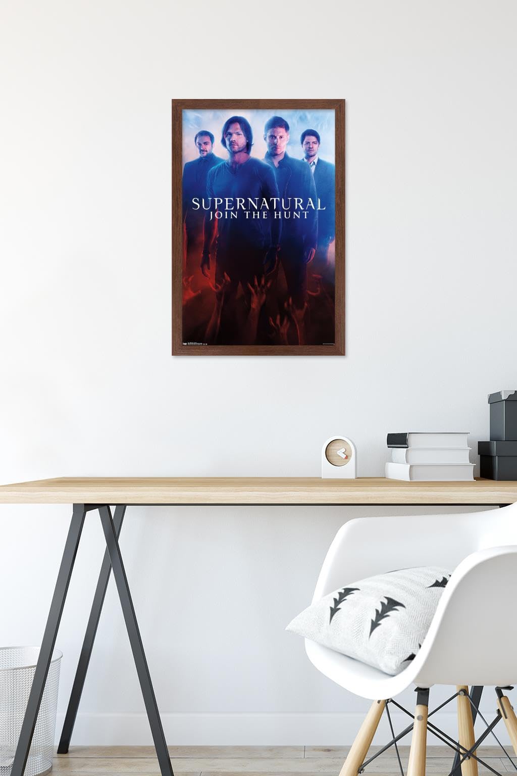 Supernatural Demons Wall Poster - 14.725 x 22.375 Inches Mahogany Framed Art Print - Perfect for Horror Fans, Gothic Home Decor & TV Show Memorabilia