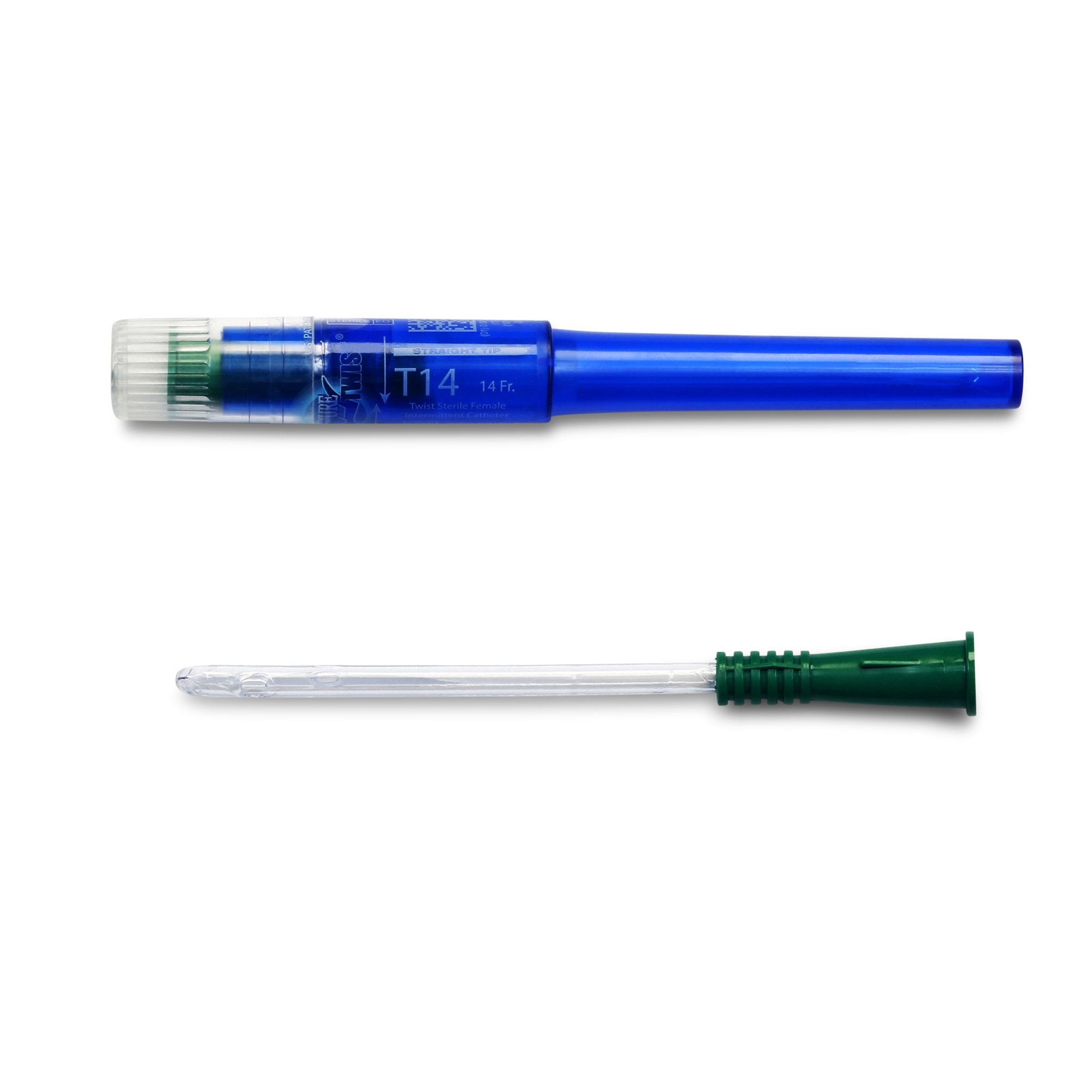 Twist® Lubricated Urethral Catheter - Straight Tip, PVC, Box of 30 - Ideal for Medical Use & Catheterization Procedures