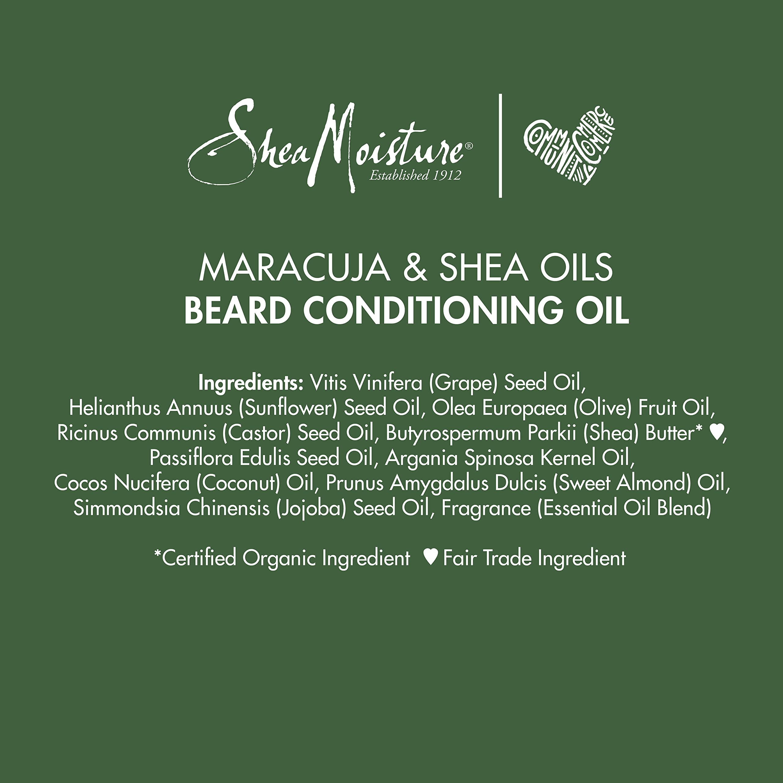 SheaMoisture Beard Conditioning Oil with Maracuja Oil & Shea Butter - 3.2 oz for Moisturizing & Softening Full Beards - Perfect for Daily Grooming & Beard Care Routine