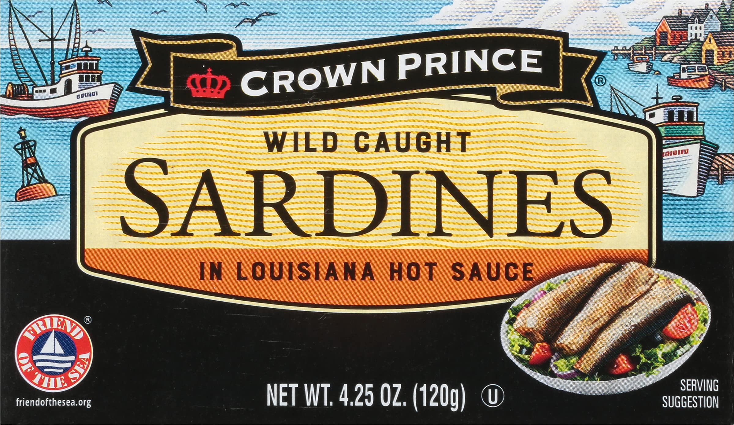 Premium Wild-Caught Sardines in Spicy Louisiana Hot Sauce - 12 Pack (4.25oz Cans) | High Protein Keto & Paleo Snack for Camping, Emergency Food Supply & Quick Meals