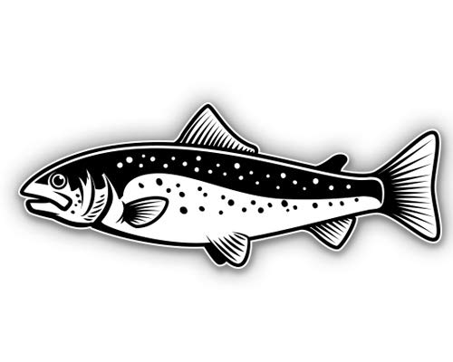 5 Inch Waterproof Vinyl Trout Fish Sticker - Decal for Car, Laptop, iPad - Perfect for Outdoor Enthusiasts & Fishing Lovers