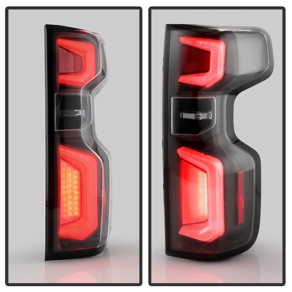 ACANII Black LED Tube Tail Lights Brake Lamps for 2019-2023 Chevy Silverado 1500 - Left & Right Pair - Upgrade Your Truck's Style & Safety for Night Driving & Off-Road Adventures