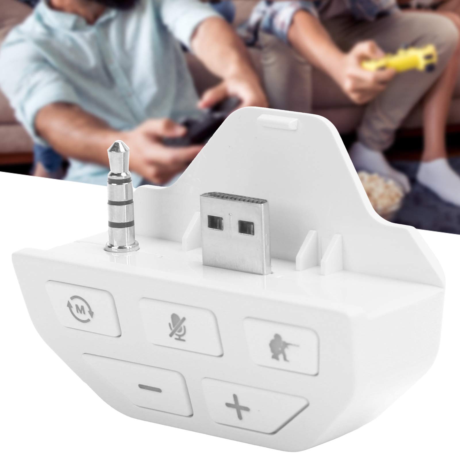 Dioche Stereo Headset Adapter for Xbox One Controller - 3.5mm Audio Jack Converter for Wireless Gamepad (White) | Perfect for Gaming, Streaming & Online Chatting