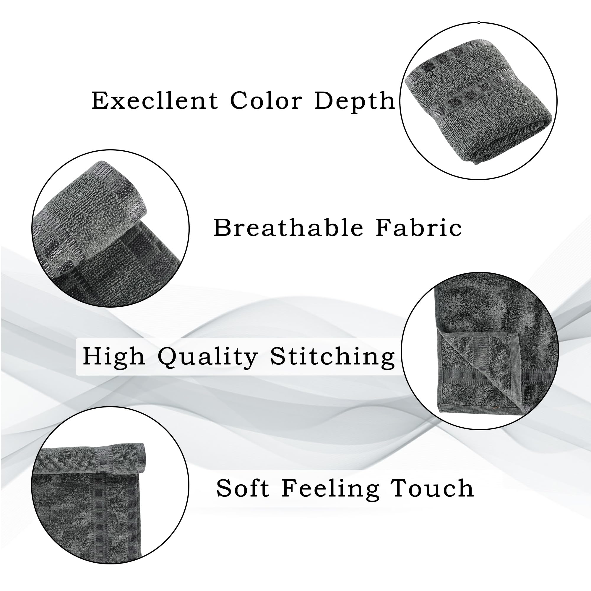 Premium Cotton Hand & Face Towels for Men & Women - Soft, Absorbent & Quick-Drying (Pack of 2, Grey & Sky Blue) | Gym, Workout, Travel & Everyday Use | Machine Washable Pocket Towels for Sports & Outdoor Activities