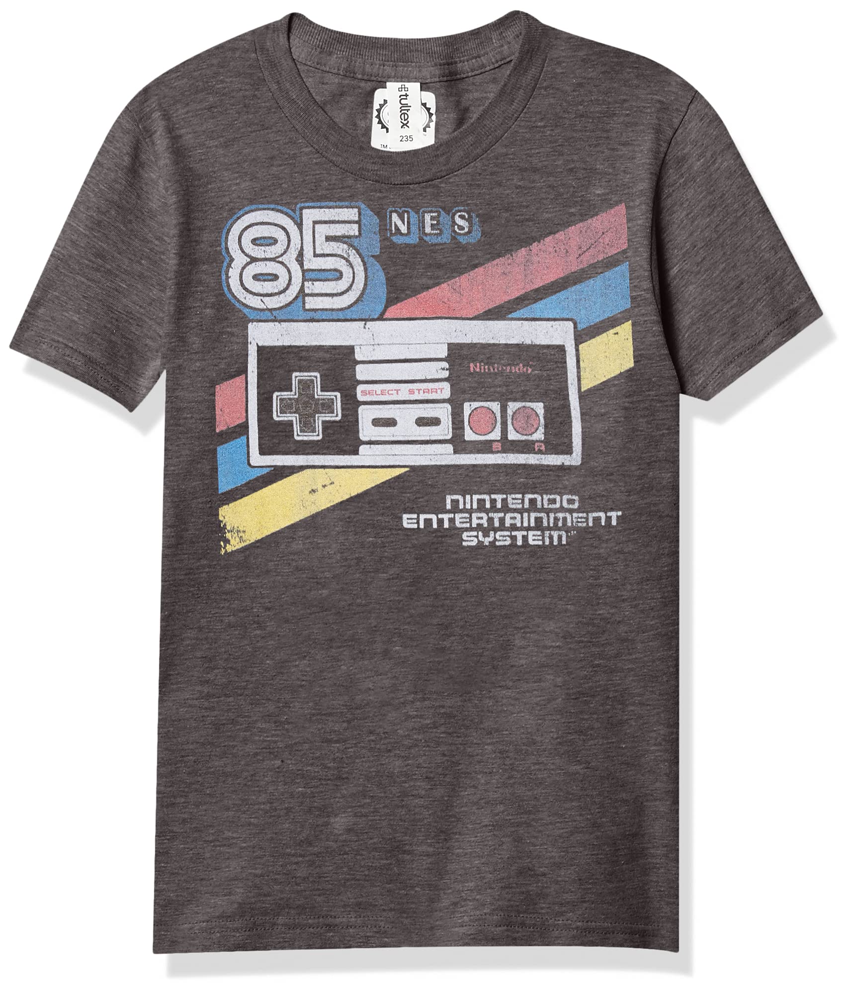 Nintendo NES Heather Crew Tee for Boys | Retro Gaming Apparel