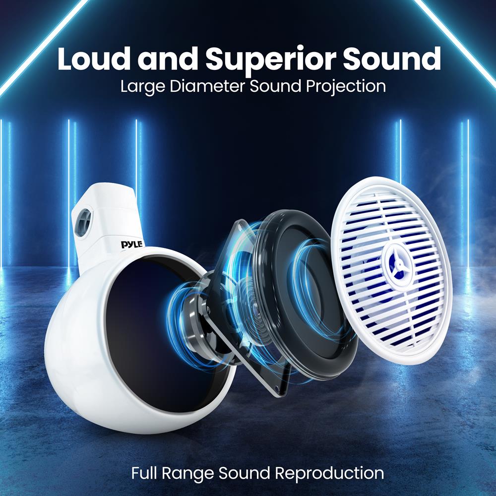 Waterproof Marine Wakeboard Bluetooth Speaker System - Wireless Floating Speaker for Boating, Pool, Beach & Outdoor Adventures