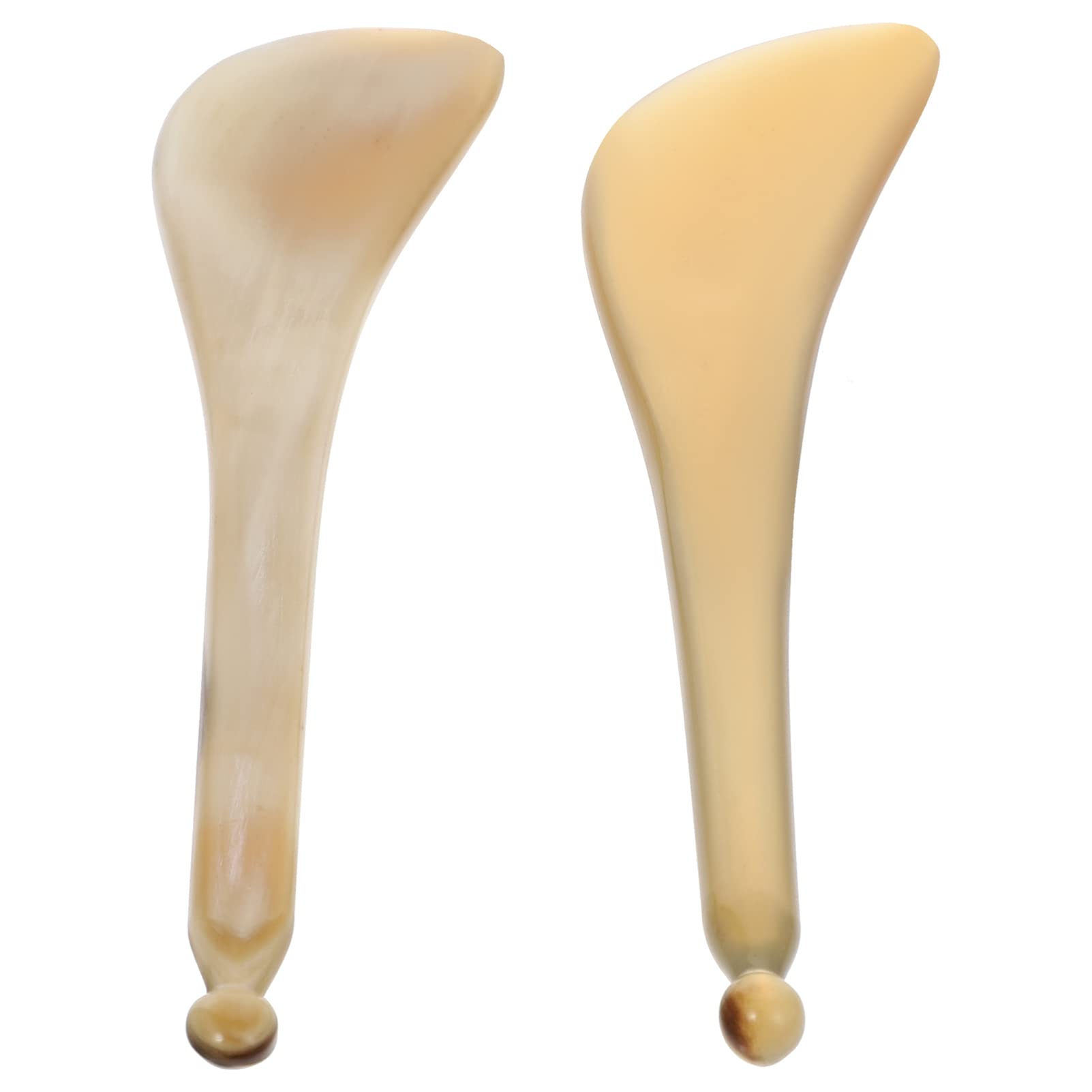 EXCEART 2-Piece Handmade Buffalo Horn Gua Sha Scraping Massage Tool Set - Natural Spa Facial & Body Therapy for Relaxation, Pain Relief & Skincare (Random Colors) - Perfect for Home Spa, Self-Care & Acupuncture Therapy