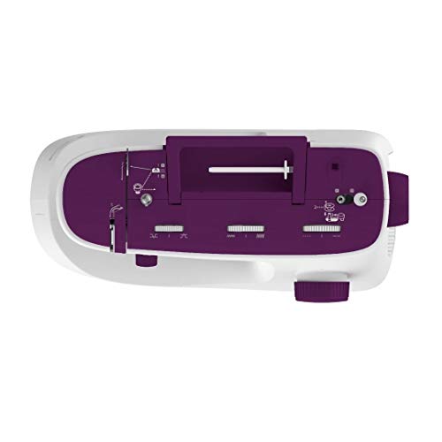 Necchi K132A Sewing Machine with 32 Stitches - Automatic Needle Threader, Metal Frame, White & Purple - Perfect for Home Tailoring, Quilting, and DIY Fashion Projects
