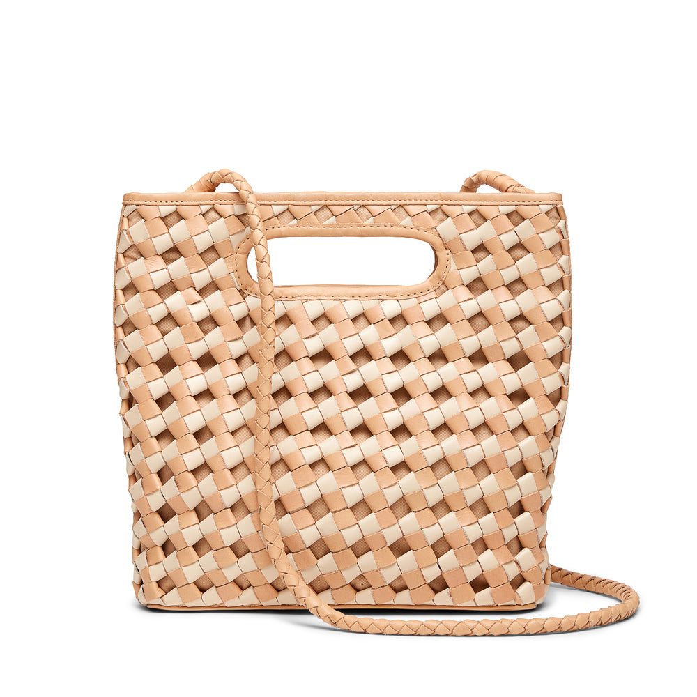 Bembien Nell Two Tone Caramel & Cream Leather Crossbody Bag - Stylish & Durable for Work, Travel & Everyday Use