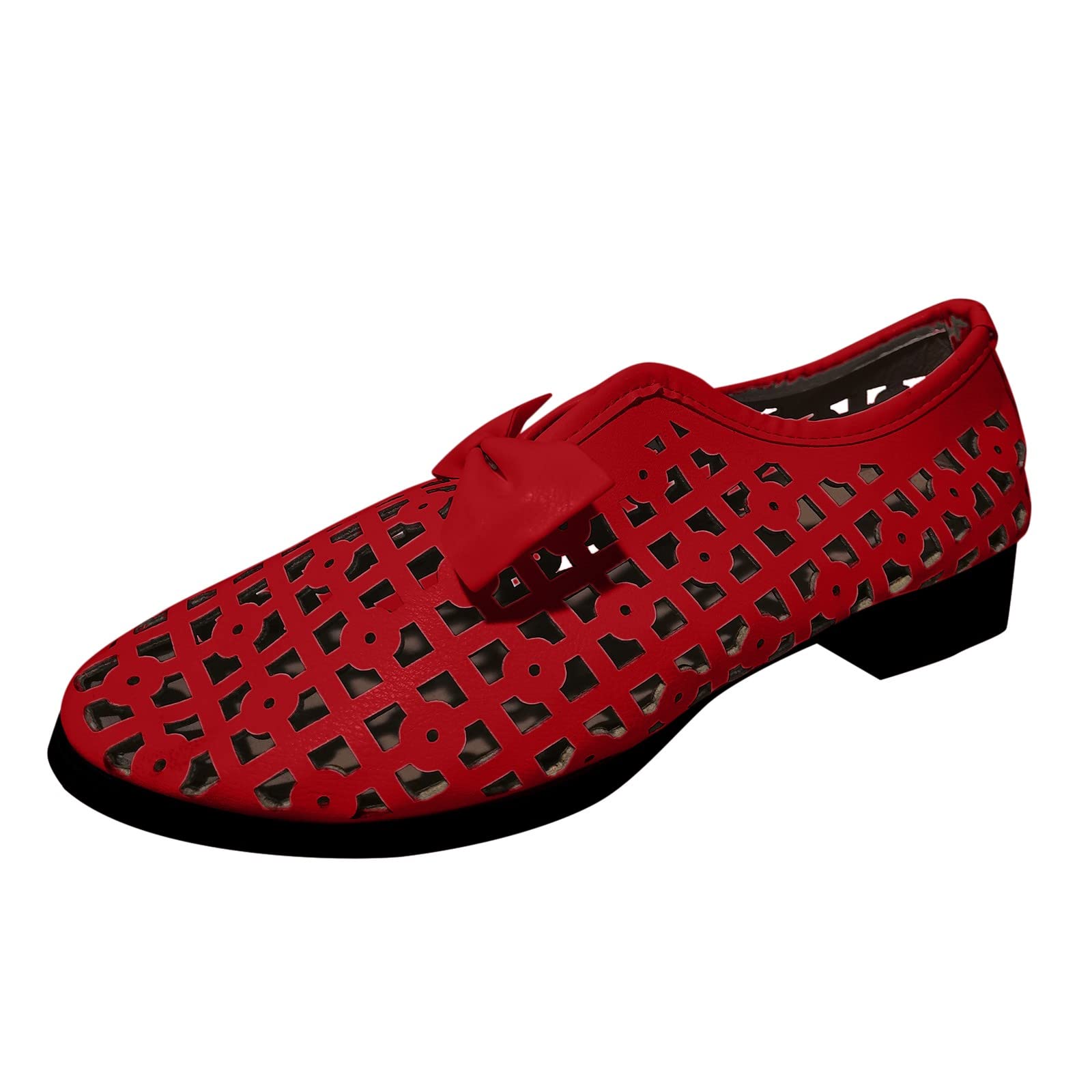 Women's Ethnic Style Leather Casual Shoes - Breathable Hollow Design, Wide Width, Black Dress Shoes for Everyday Wear & Special Occasions