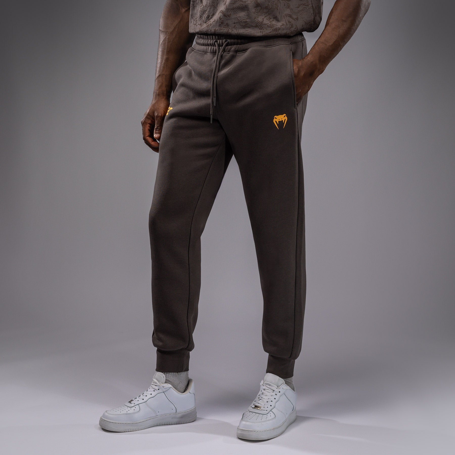 Venum UFC Fusion Fight Week Men's Cotton Training Pants - Solid Earthen Brown for MMA, Boxing & Gym Workouts