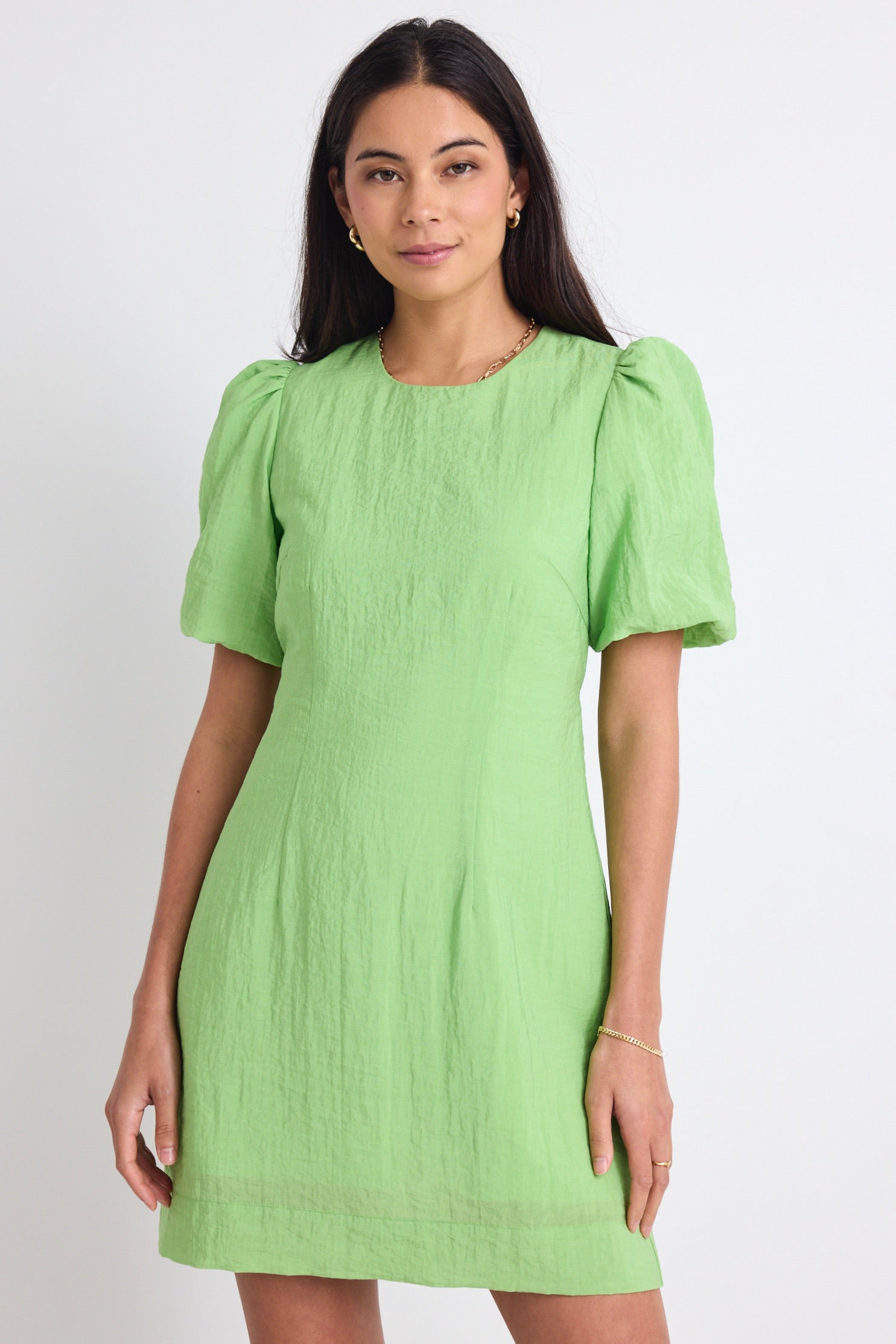 Emory Apple Puff Sleeve Tie Mini Dress - Women's Floral Summer Dress for Party, Date Night & Vacation - Perfect for Beach, Wedding & Outdoor Events