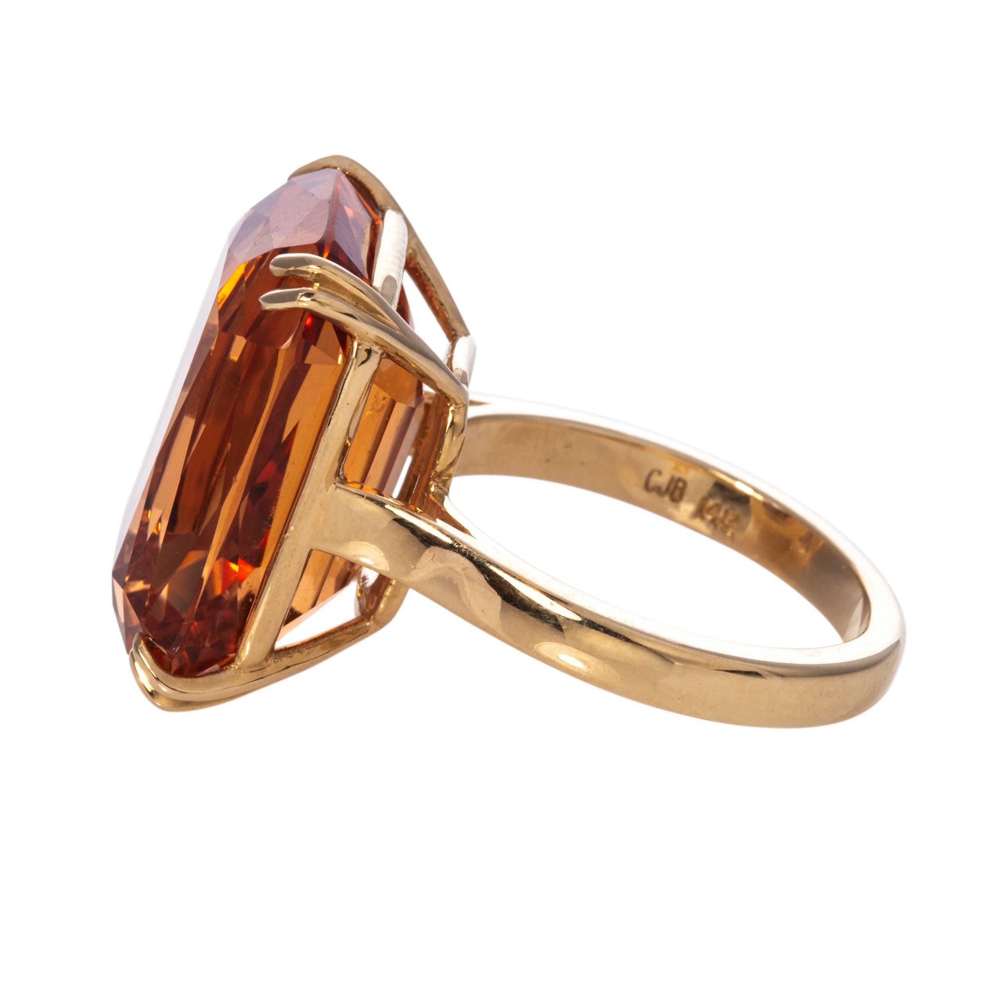 14K Yellow Gold Imperial Topaz Ring - 28ct Genuine Gemstone Jewelry for Women, Perfect for Engagement, Anniversary & Special Occasions