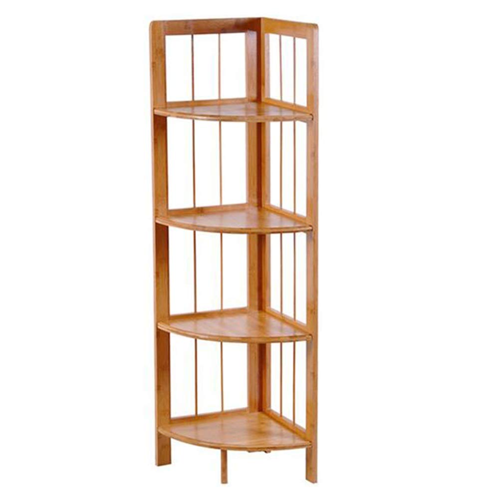 Multipurpose Wooden Storage Shelf - Bookshelf, Magazine Stand, Bathroom Organizer, Wall Corner Shelf (Bamboo, 11.4x11.4x39.37 inches) - Perfect for Home, Office, and Bathroom Storage Solutions
