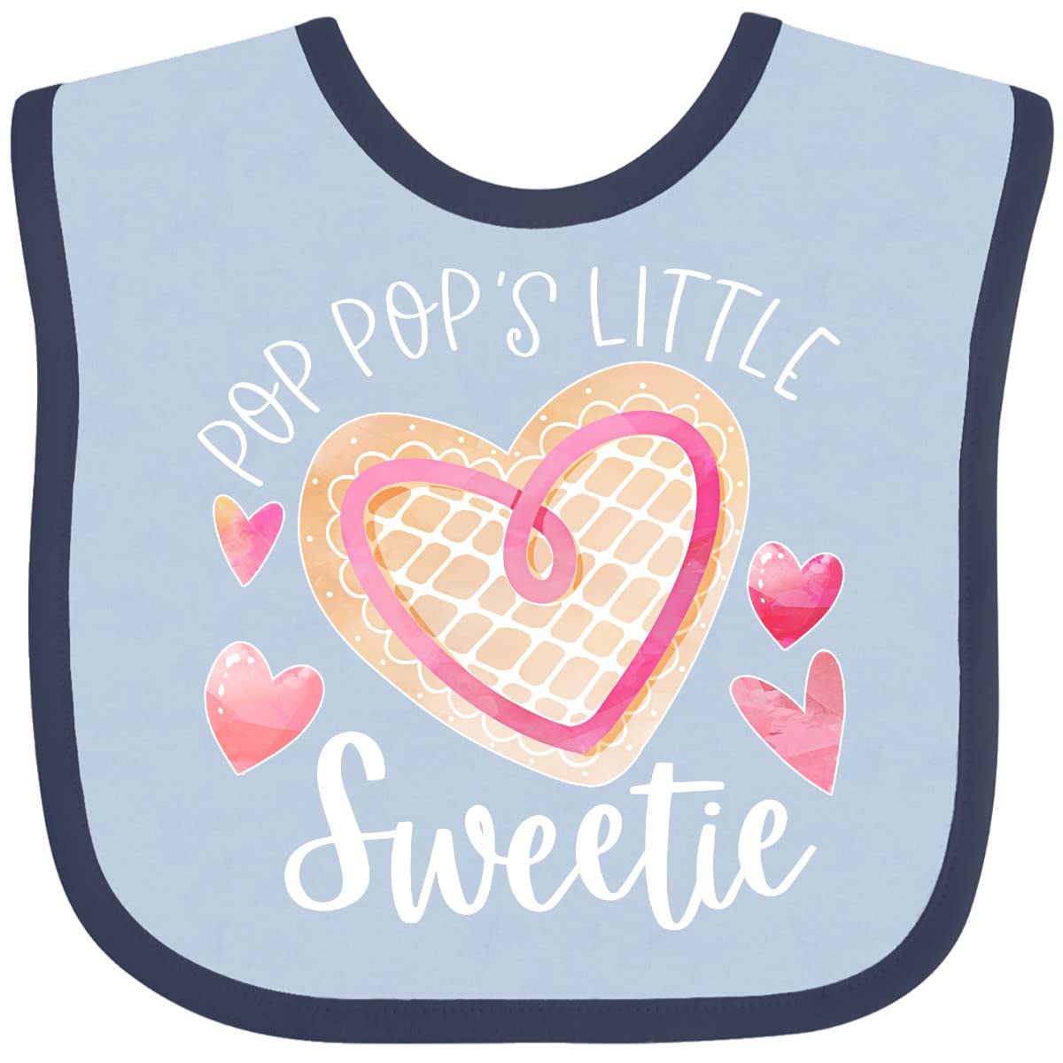Inktastic Pop Pop's Little Sweetie Pink Heart Cookie Baby Bib - Soft & Absorbent for Messy Meals, Feeding Time & Toddler Snacks