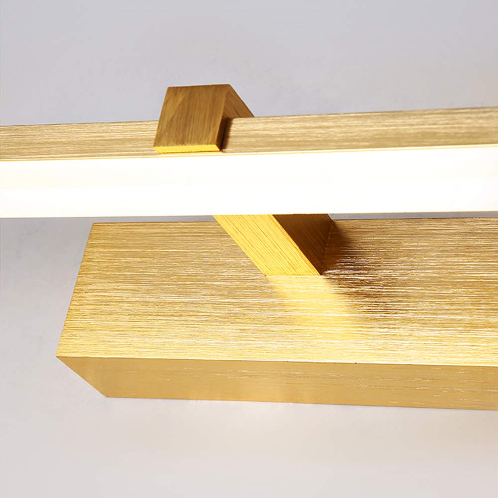 Modern Bath Vanity Light - 8W LED Aluminum Bathroom Wall Sconce with Brushed Brass Finish & 3-Color Light Source - Perfect for Bathroom, Powder Room, and Dressing Area Lighting
