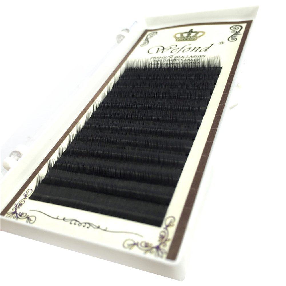 Scala 3D Russia Volume 12 Rows 0.07mm D Curl Silk Individual Eyelash Extensions - Handmade Natural Long Mink Lashes (D-12mm) for Professional Salon & Bridal Makeup