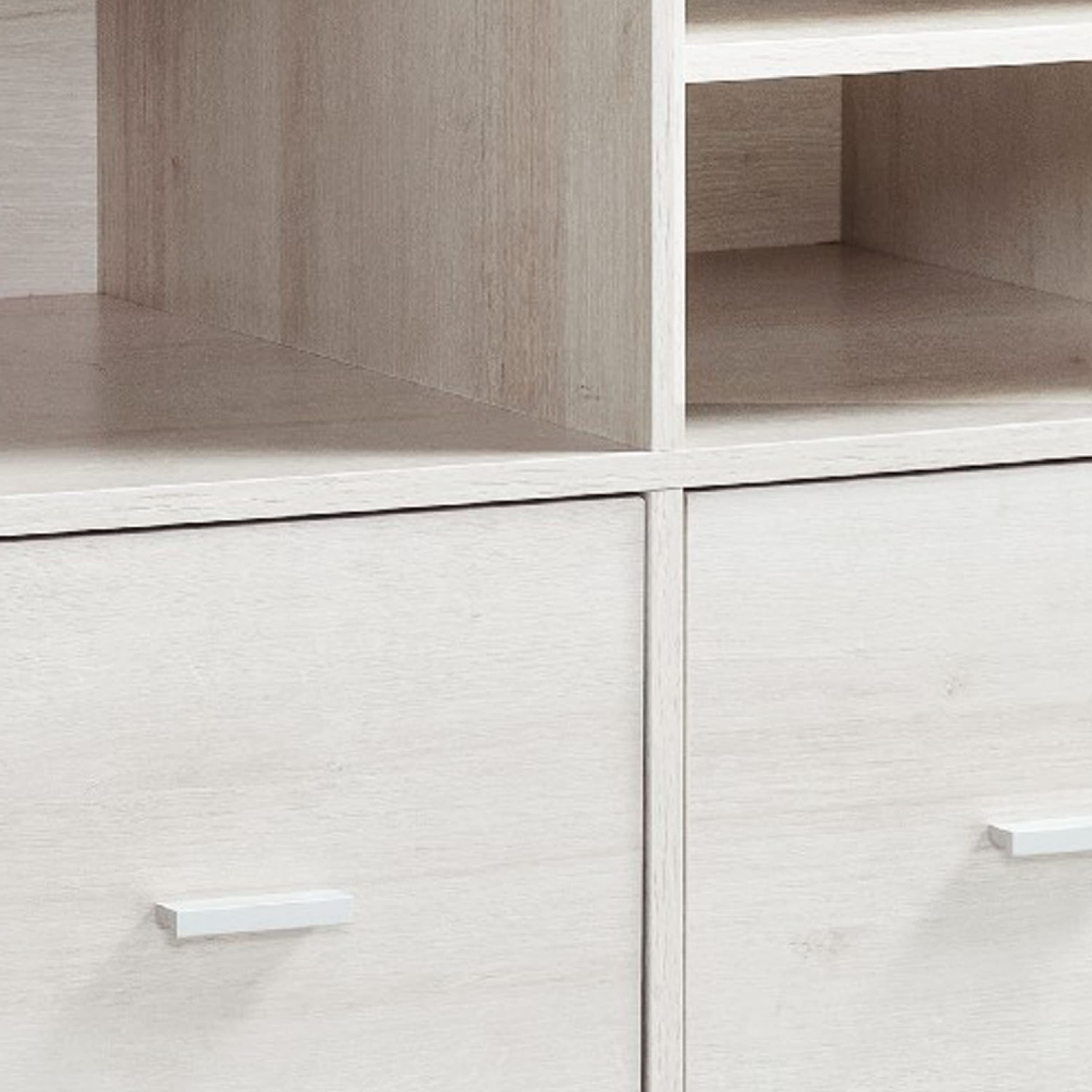 Benjara 31 Inch White File Cabinet with 2 Drawers - Printer Stand Table for Home Office, Study Room & Workspace Organization