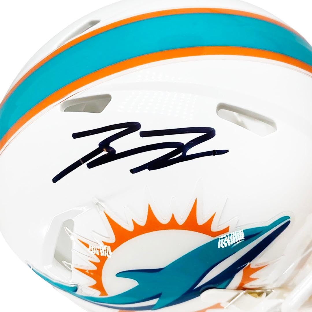Braxton Berrios Autographed Miami Dolphins Mini Football Helmet - Hand Signed with JSA COA - Perfect for NFL Fans, Collectors & Sports Memorabilia Displays