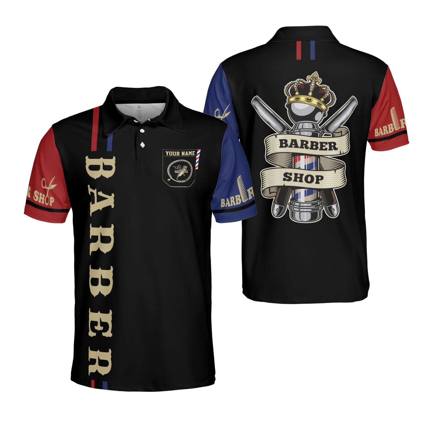Custom Embroidered Polo Shirts for Men - Barber Shop Gifts & Apparel - Perfect for Barbers, Salon Professionals & Grooming Enthusiasts
