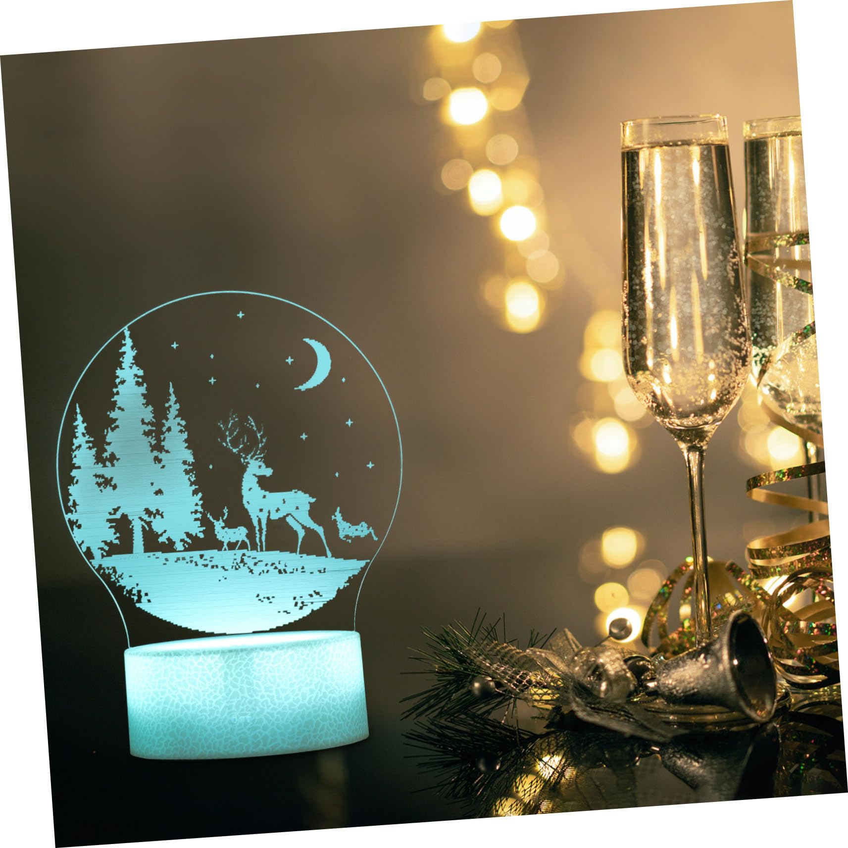 WHAMVOX Christmas LED Night Light - Xmas Style Desktop Lamp, Safe & Odorless Material for Home Decor, Bedroom, Nursery, and Holiday Gift