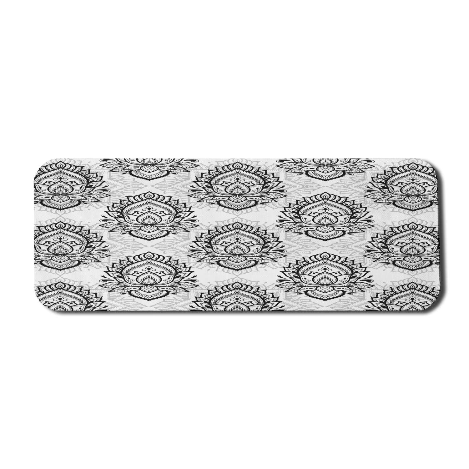 Ambesonne Ethnic Oriental Lotus Mandala Computer Mouse Pad - Non-Slip Rubber Gaming Mousepad (31