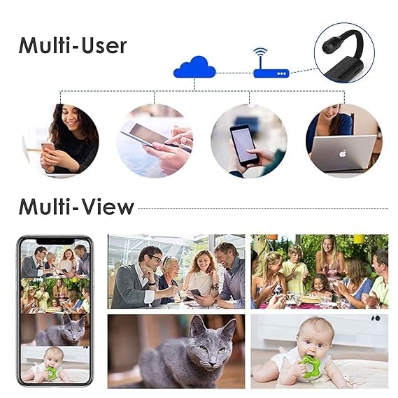1080P Flexible Neck Wireless Security Camera with Motion Detection - Indoor/Outdoor Wi-Fi Surveillance for Home, Office & Baby Monitoring | Night Vision, Live View & Mobile Alerts