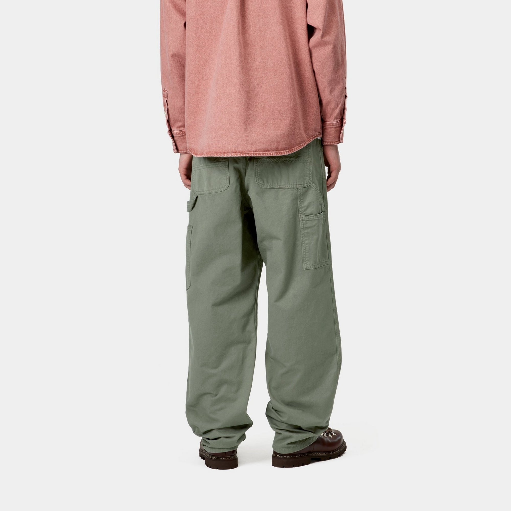 Single Knee Work Pants - Durable Drill Fabric | Park (Garment Dyed) for Construction, Hiking & Outdoor Activities