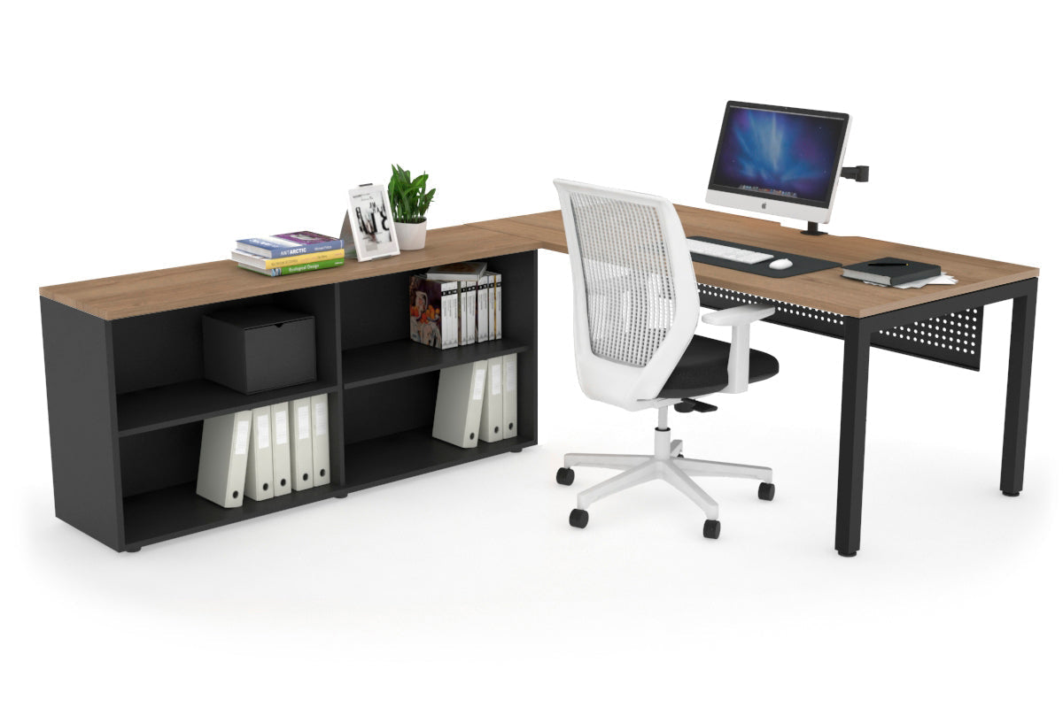 Quadro Square Executive Black Frame Office Chair - 1600L x 800W with Cable Scallop - Premium Ergonomic Desk Chair for Home & Office Workspace