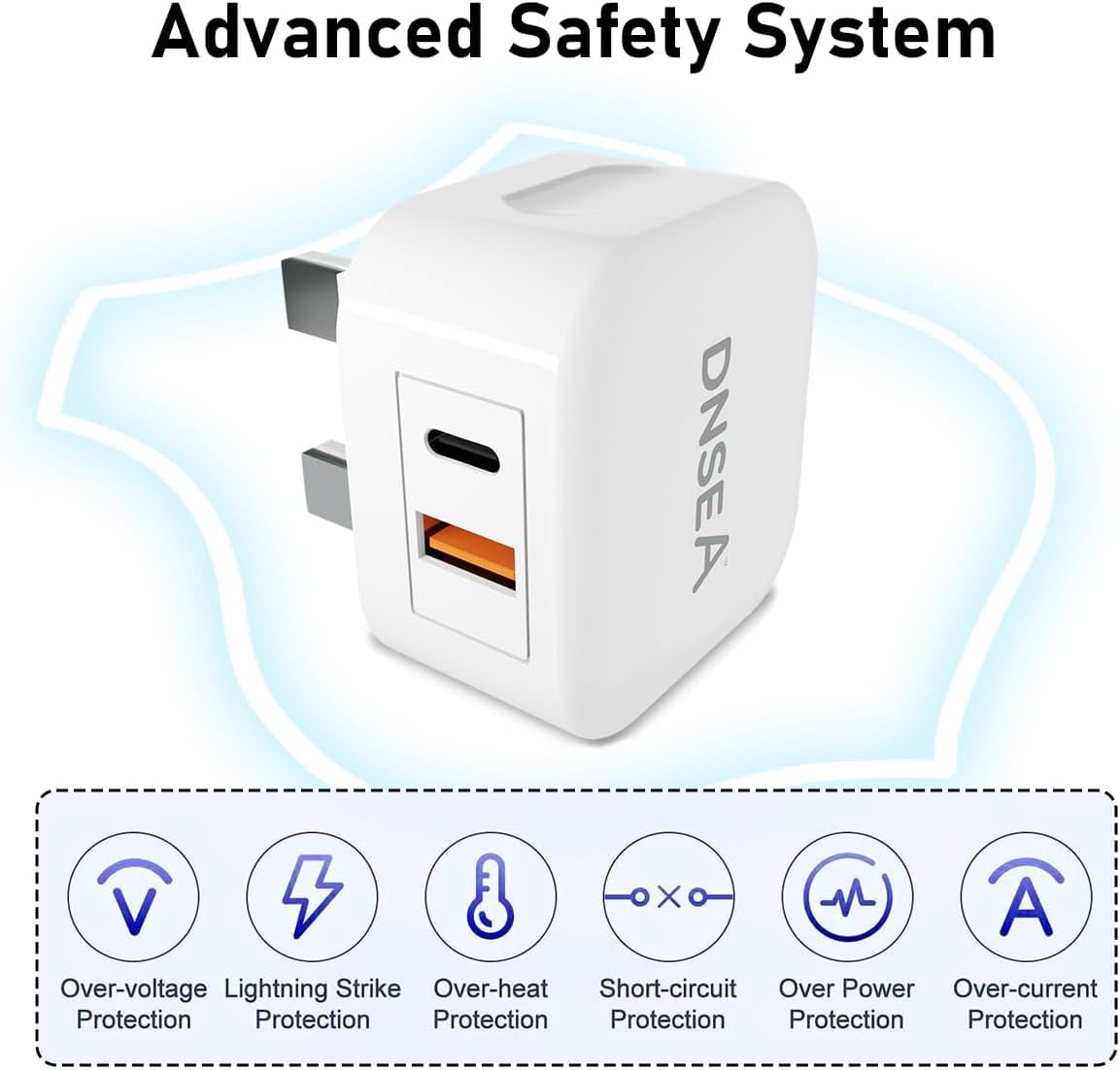 20W Dual Port USB C Fast Charger Plug - PD Compatible for Honor 90 Lite/X7b/X6a/X6b/90 Smart/200 Lite/Magic6 Lite - UK 3 Pin Wall Adapter (White) - Perfect for Home, Office & Travel Charging
