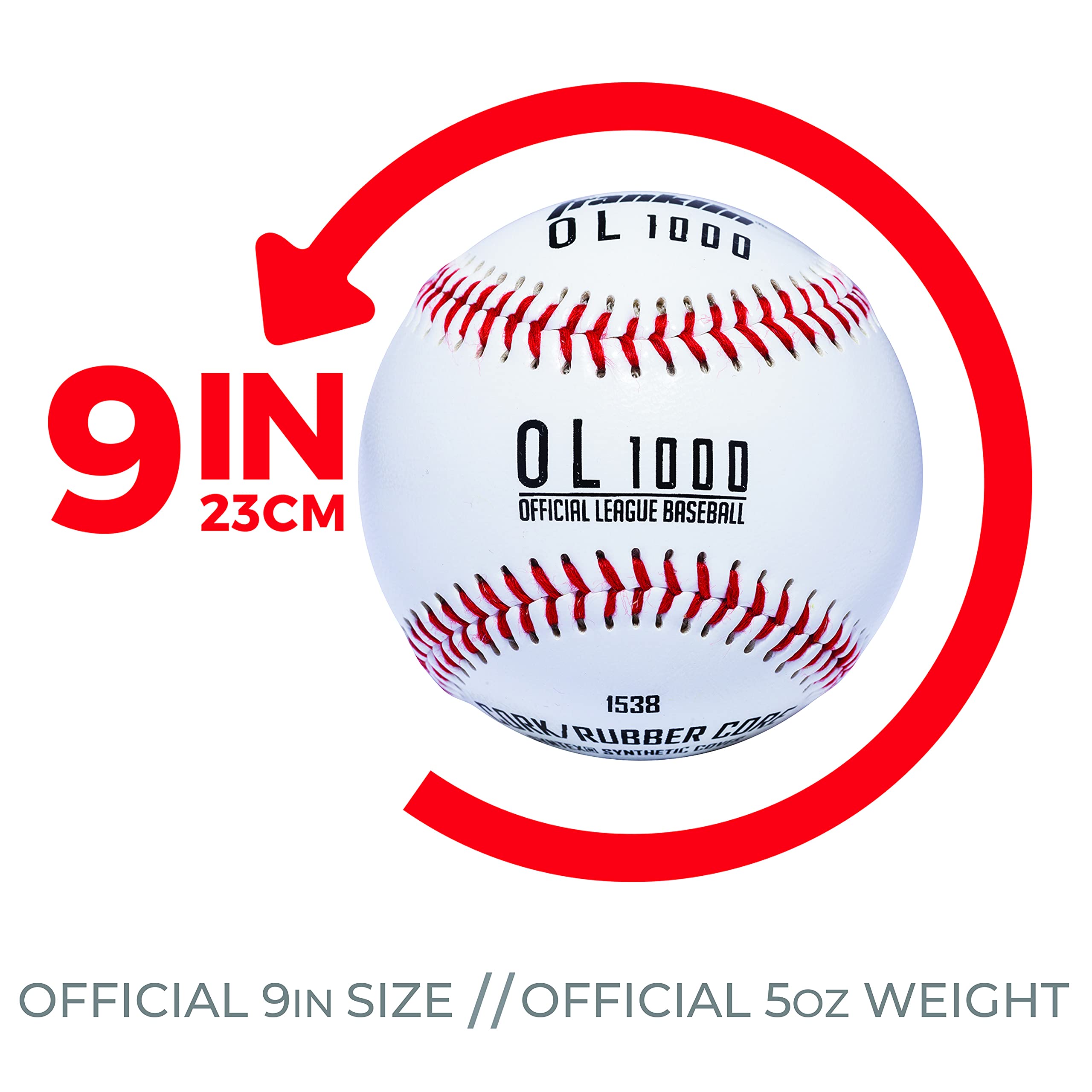 Franklin Sports Official Baseballs - 6 Pack with Mesh Storage Bag for Baseball Practice, Games & Training | Perfect for Little League, MLB & Youth Baseball Players