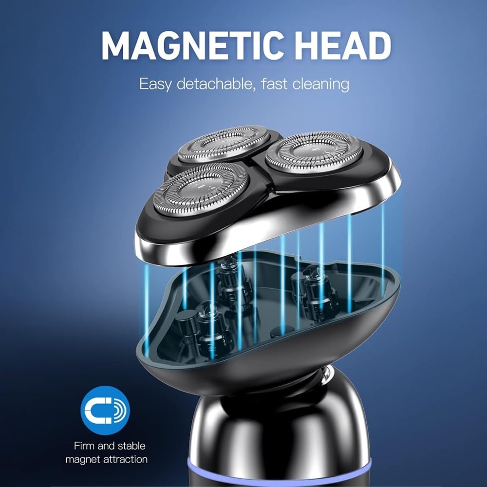 Professional Men's Electric Head Shaver - USB Rechargeable Bald Head Razor & Beard Trimmer for Smooth Shaving | Perfect for Travel, Gym & Daily Grooming Routine
