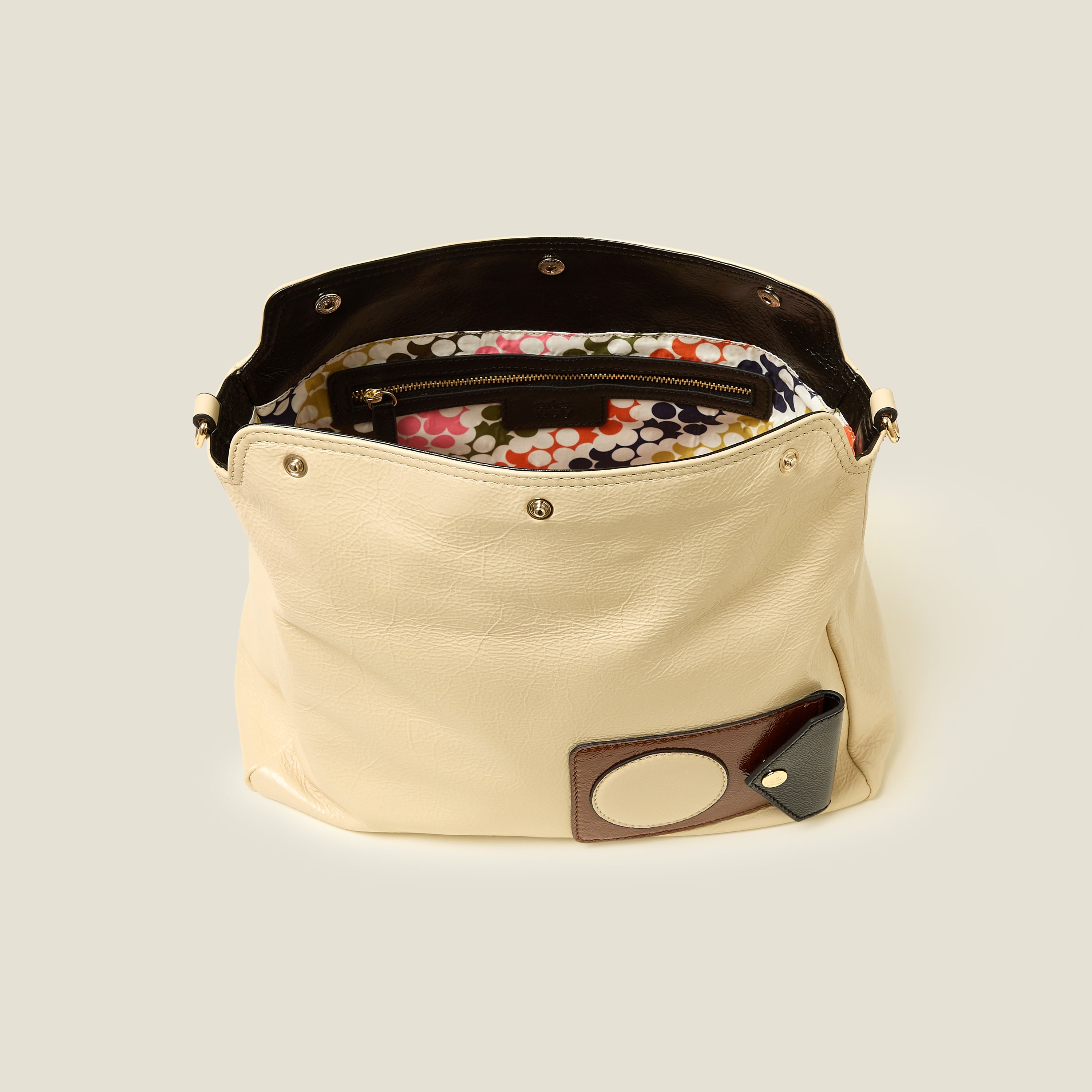 Softie Shoulder Bag with OK Applique in Cream - Stylish Crossbody Purse for Women, Perfect for Work, Travel & Everyday Use