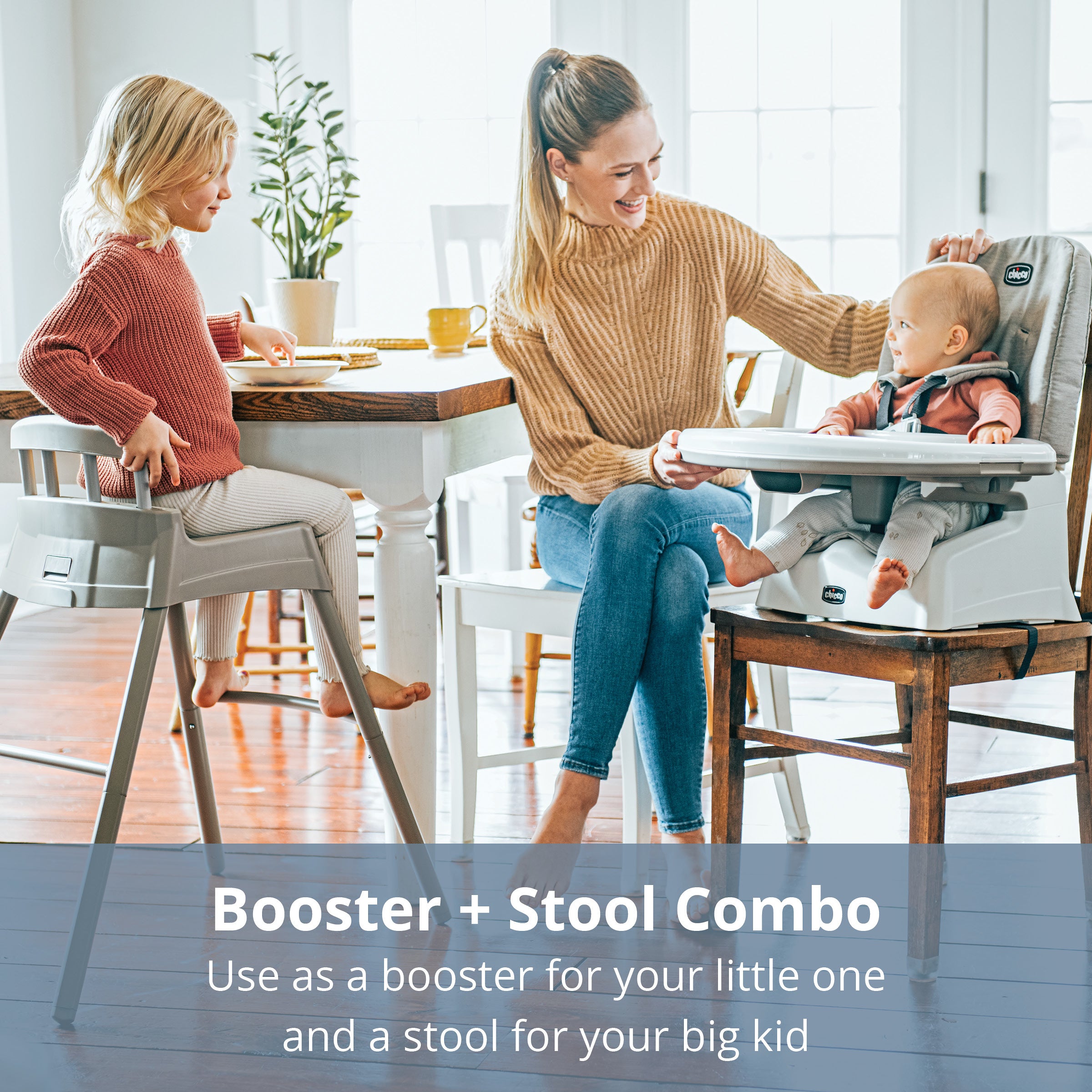Chicco Stack Hi Lo 6-in-1 Multi-Use High Chair for Babies & Toddlers - Convertible to Booster Seat & Step Stool - Perfect for Dining, Feeding & Playtime