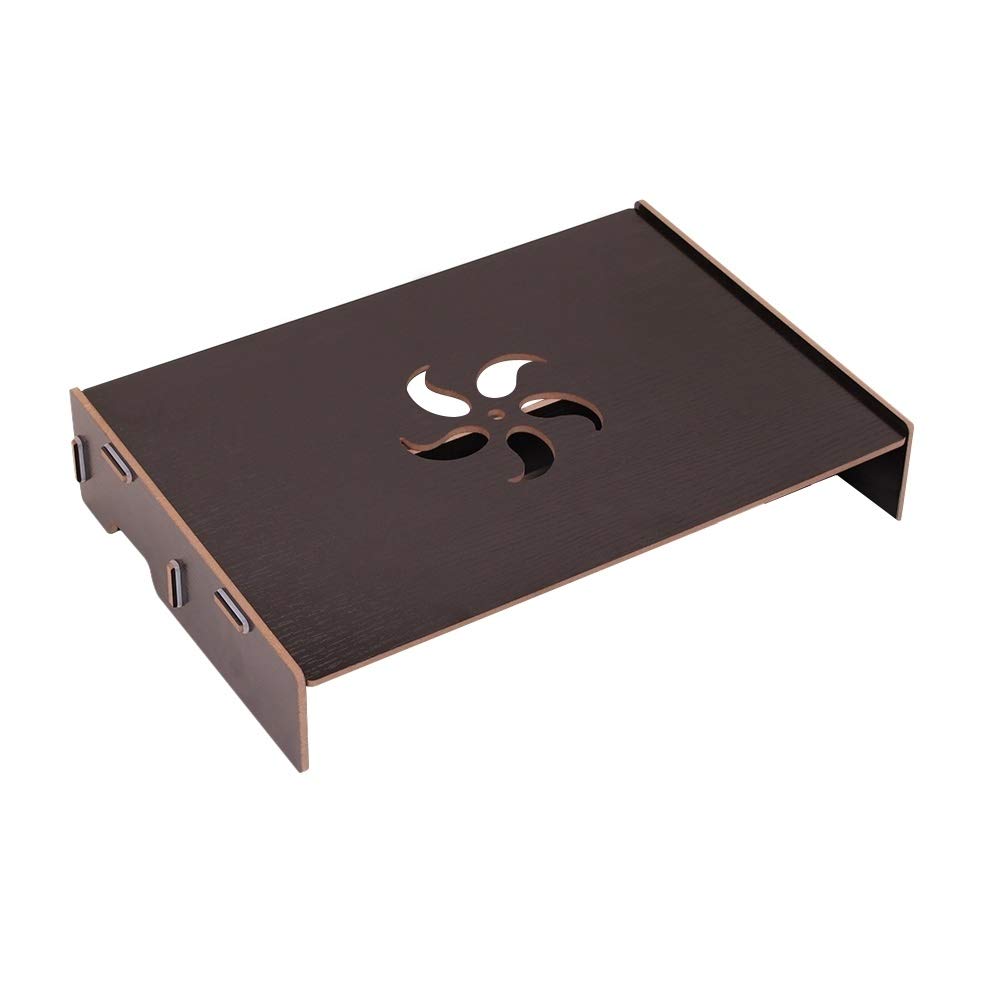 Wooden Monitor Stand with Keyboard Storage - Organize Your Desk for Computer or Laptop (Black) | Perfect for Home Office, Gaming Setup & Workspace Organization