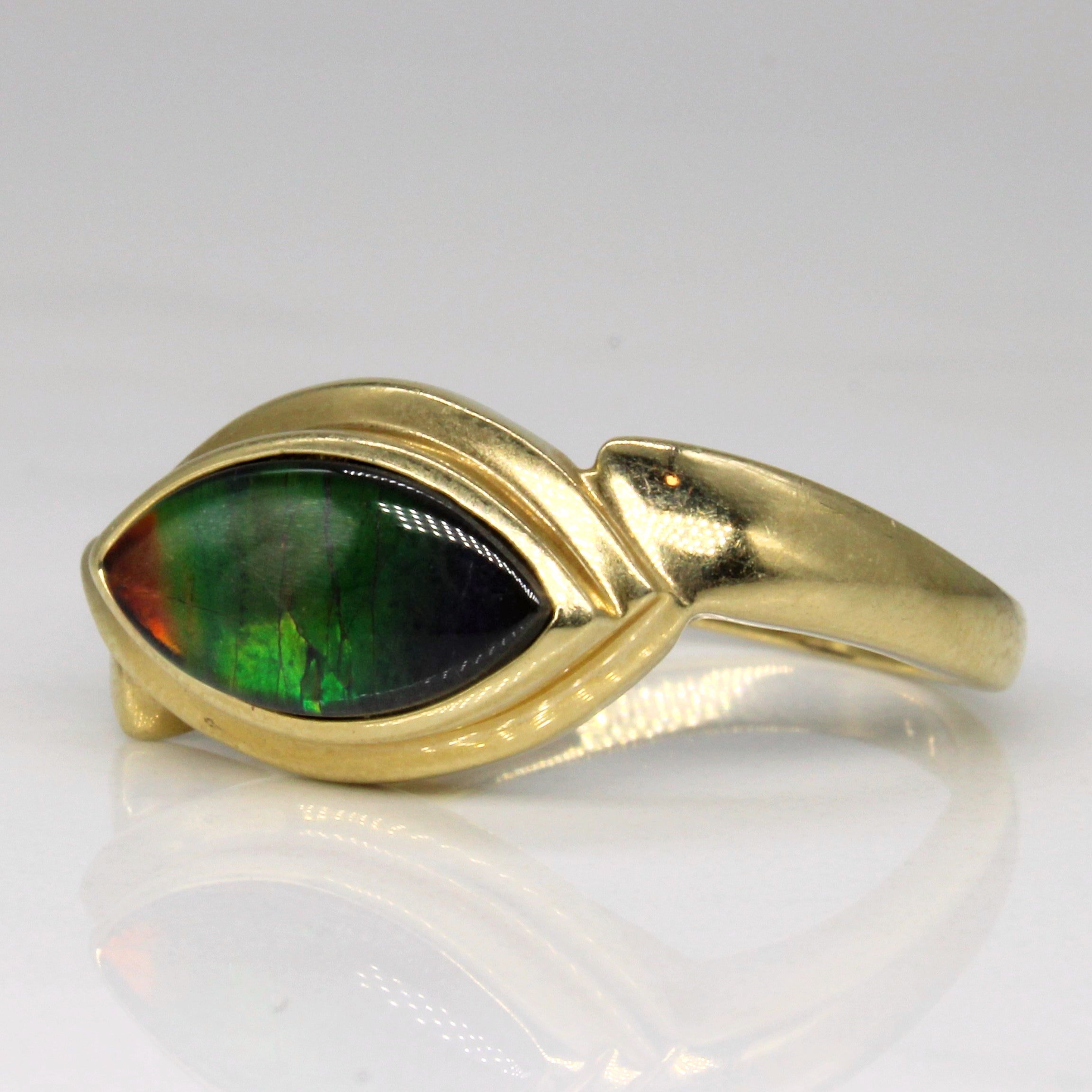 1.45ct Ammolite Cocktail Ring - Size 7 | Elegant Gemstone Statement Jewelry for Women | Perfect for Parties, Weddings & Special Occasions