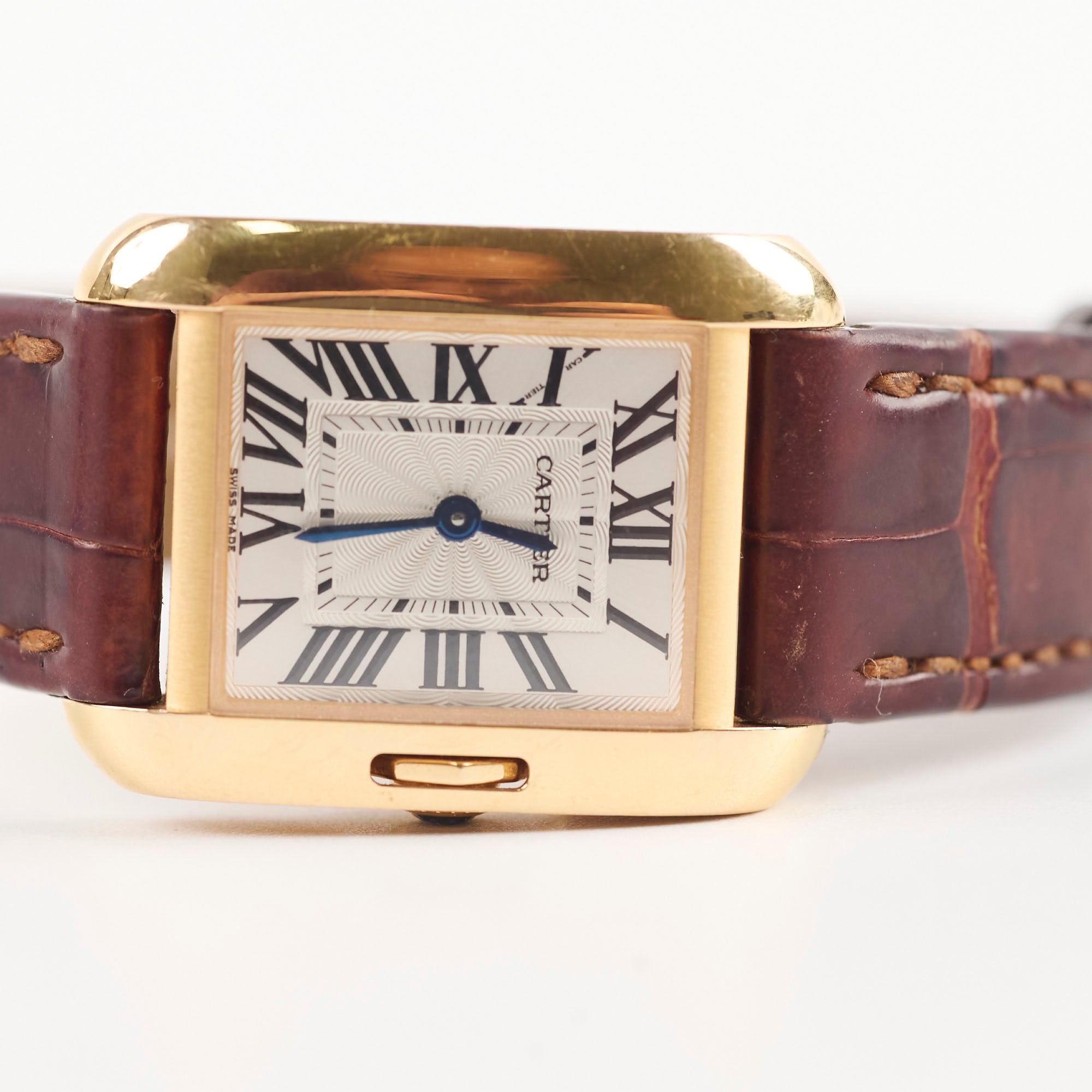 Cartier Tank Anglaise Small Model 18K Gold Watch with Leather Strap - W5310027 | Luxury Dress Watch for Business & Formal Occasions