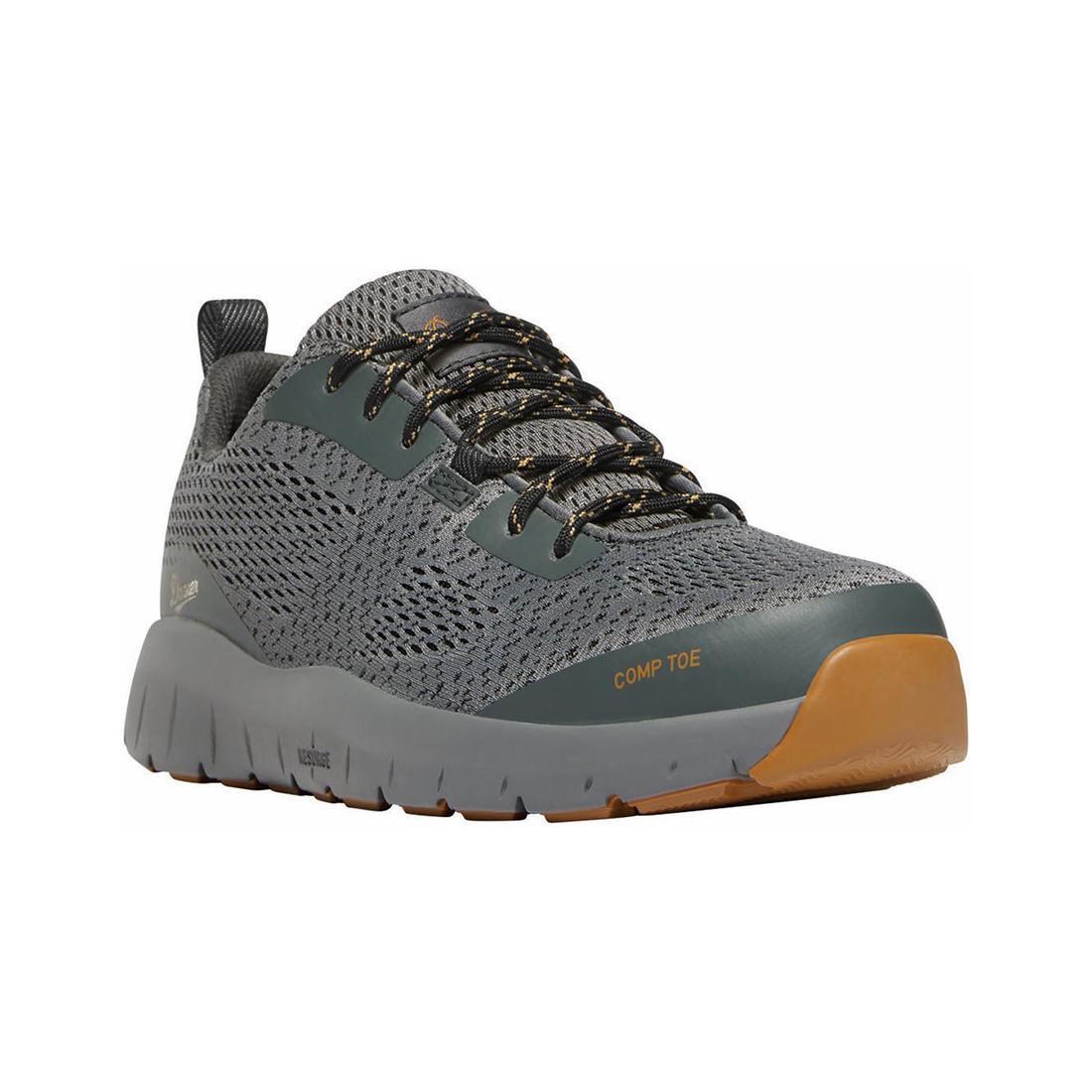 Run Time Women's 3 Nano Toe Work Shoes - Slip Resistant Gray Safety Shoes for Nurses, Waitresses & Healthcare Workers | Comfortable Non-Slip Work Footwear for Long Shifts