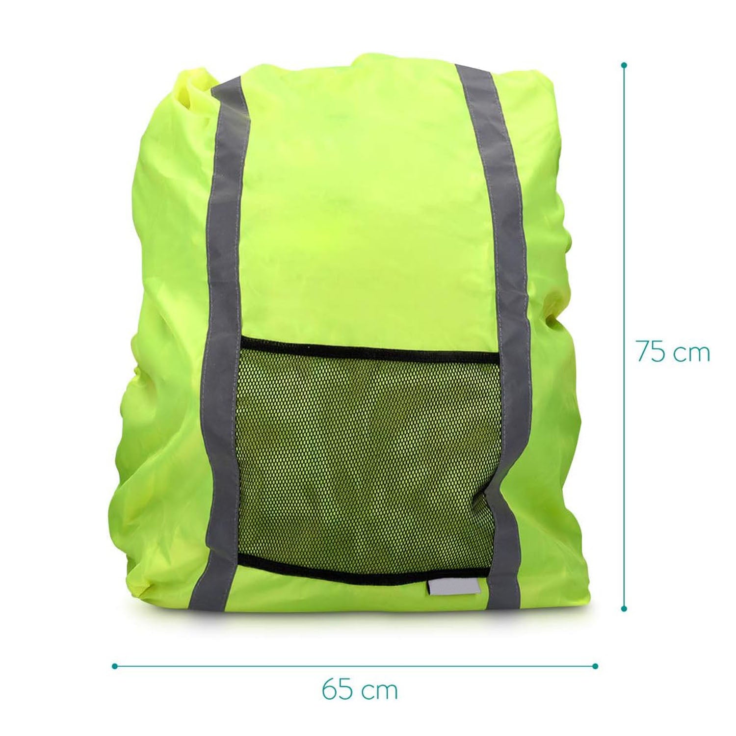 MaximalPower Reflective Waterproof Backpack Cover with Front Mesh Pocket - High Visibility Rain Protection for Cycling, Hiking & Outdoor Activities - Ideal for Commuting, Camping and Bad Weather Conditions